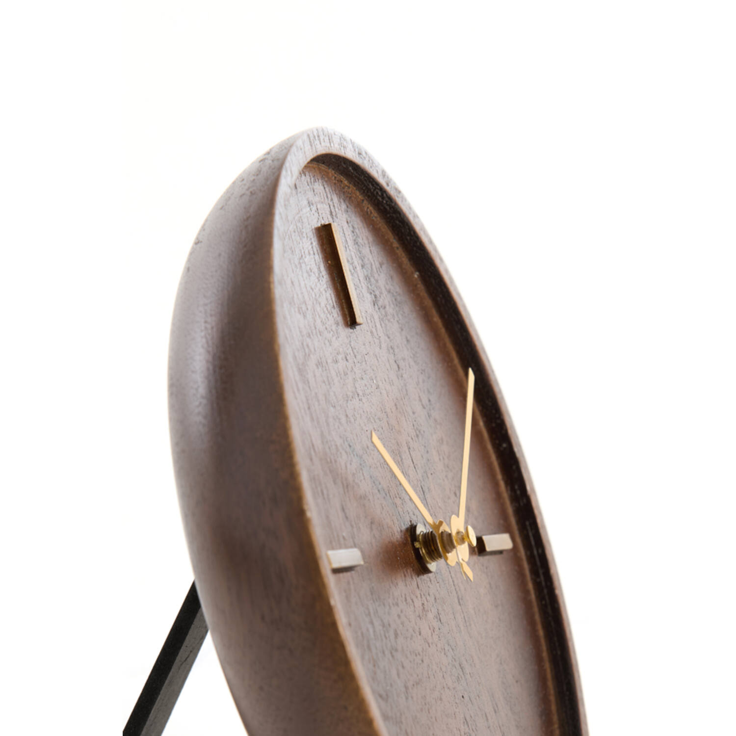 Klok Ø20 cm VETI mango hout bruin+goud