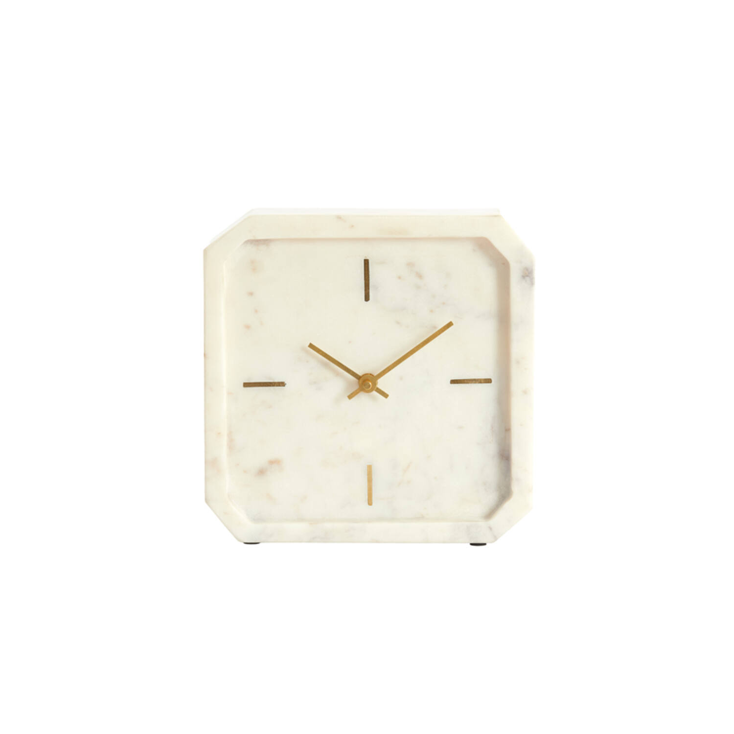 Klok 20,5x6x20,5 cm PABLIA marmer wit