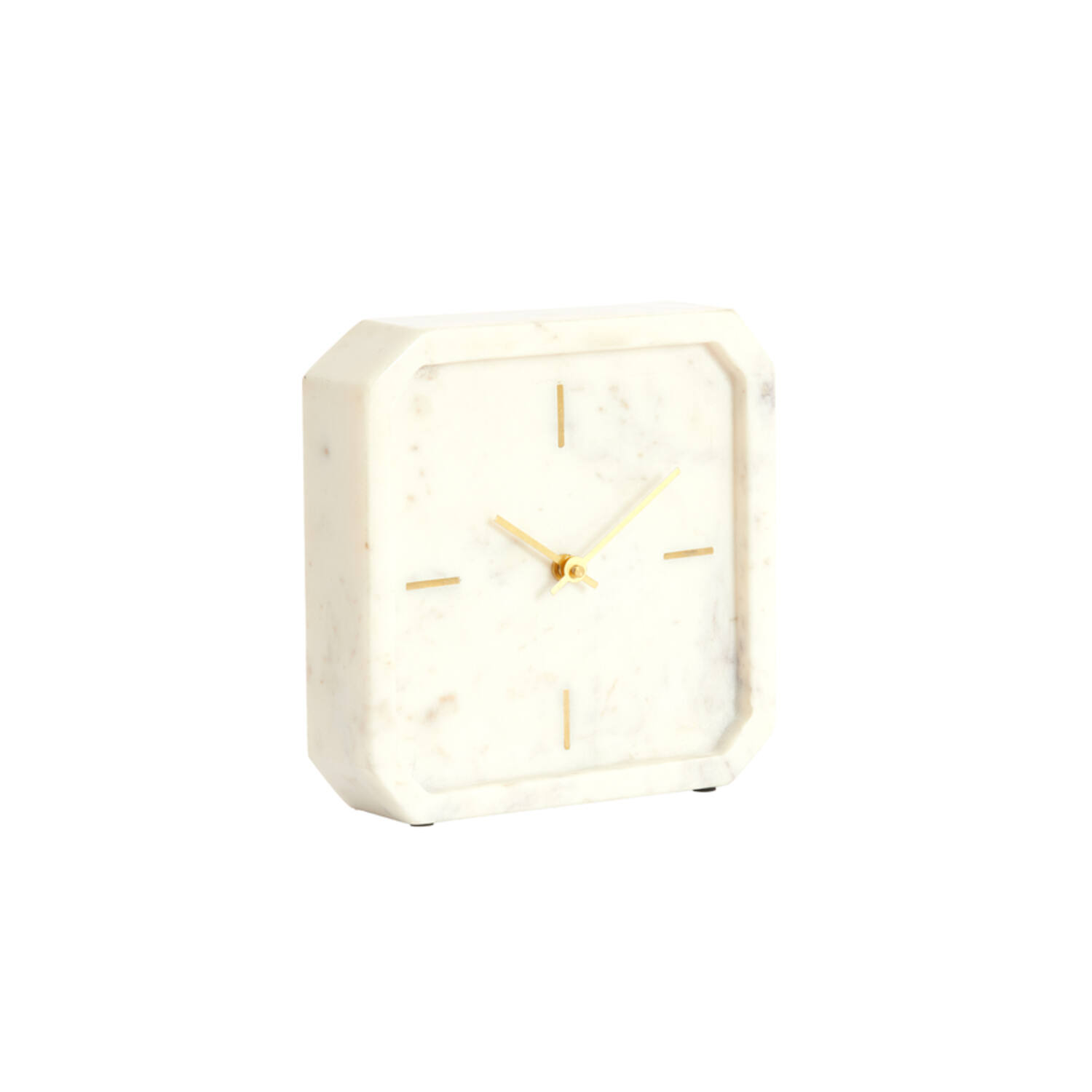 Klok 20,5x6x20,5 cm PABLIA marmer wit