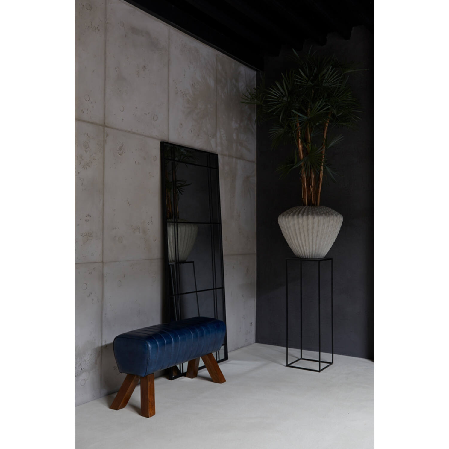 Spiegel 77x3x183 cm RINCON helder glas+mat zwart