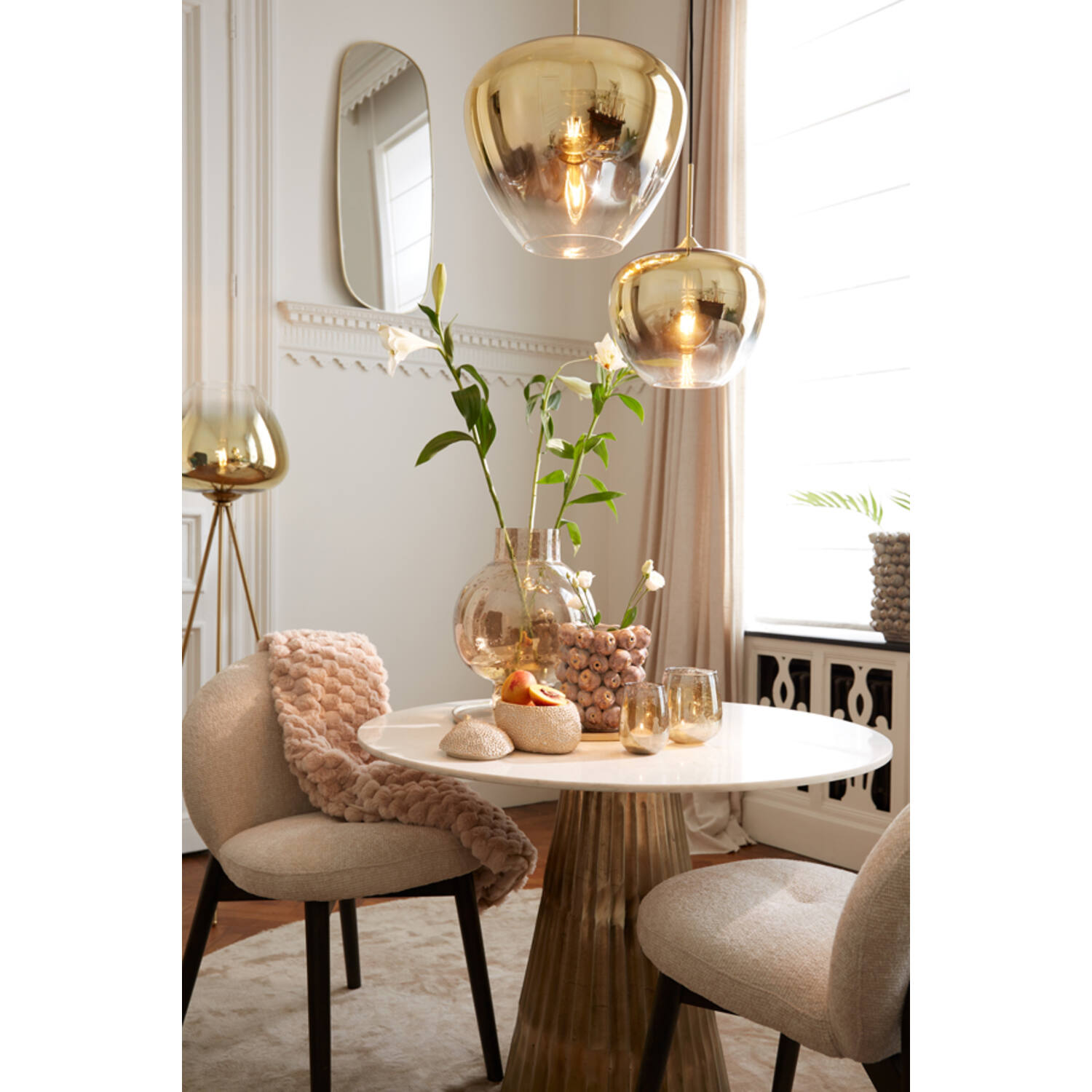Mirror 40x1,5x100 cm LIBRA clear glass+gold