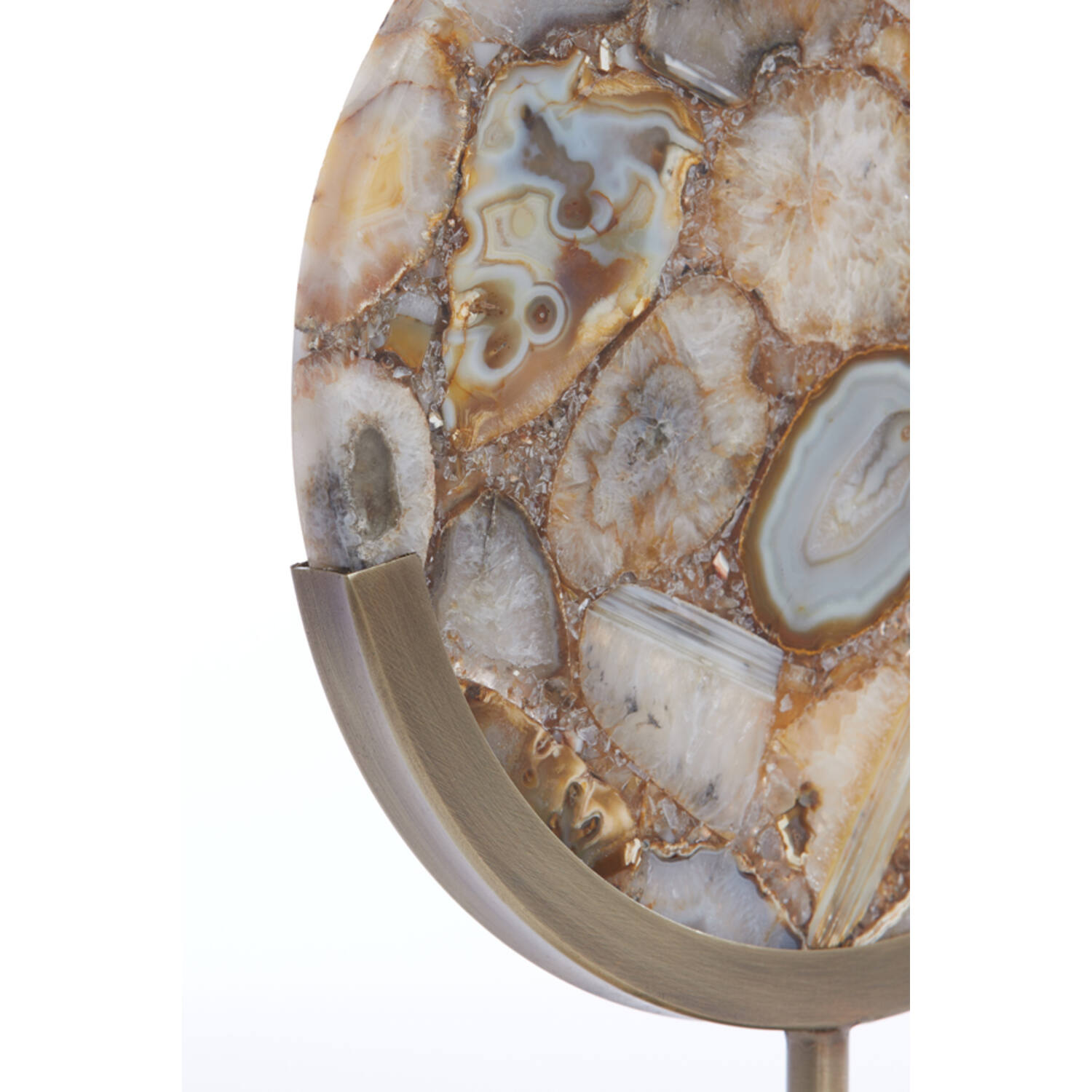 Ornament on base 25x10x35 cm GOUYA yellow agate+antiq bronz