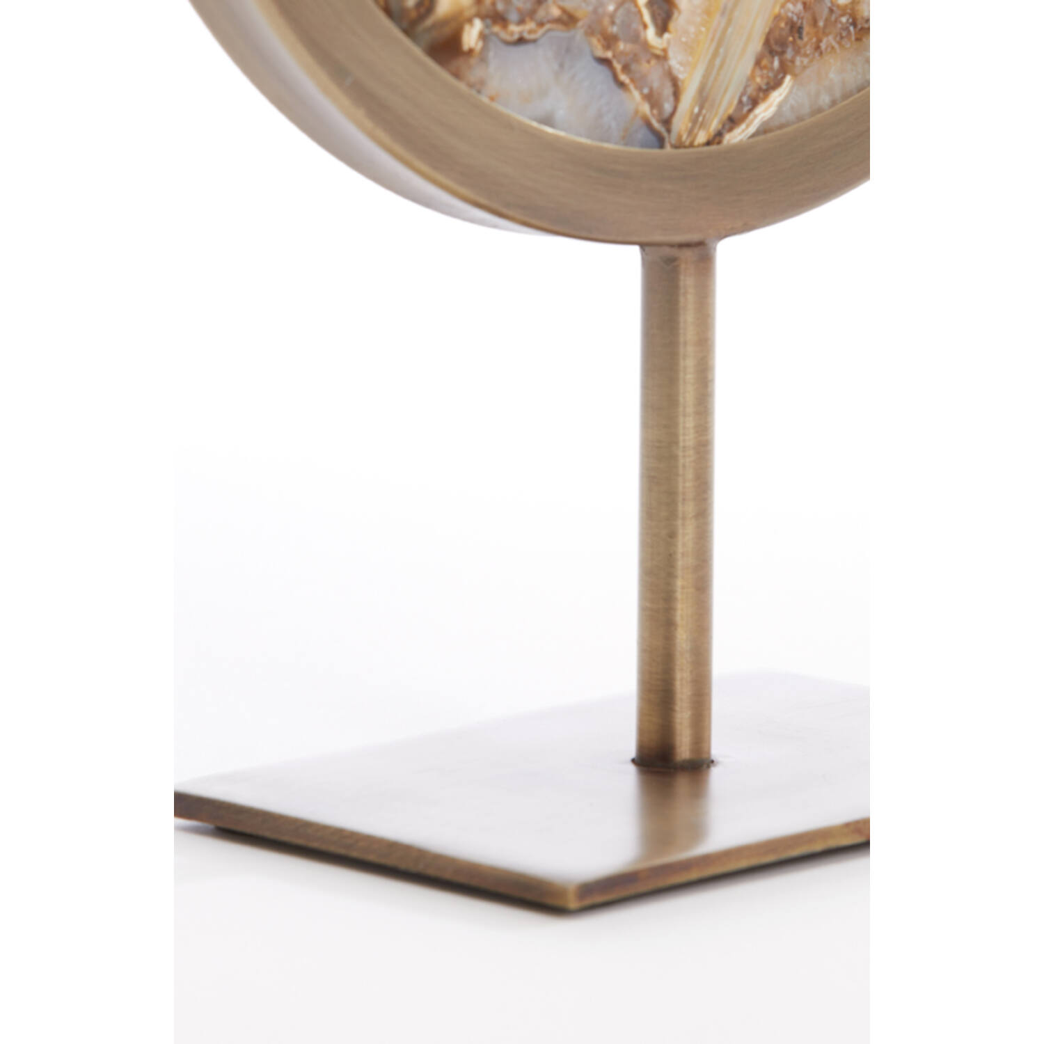 Ornament on base 25x10x35 cm GOUYA yellow agate+antiq bronz