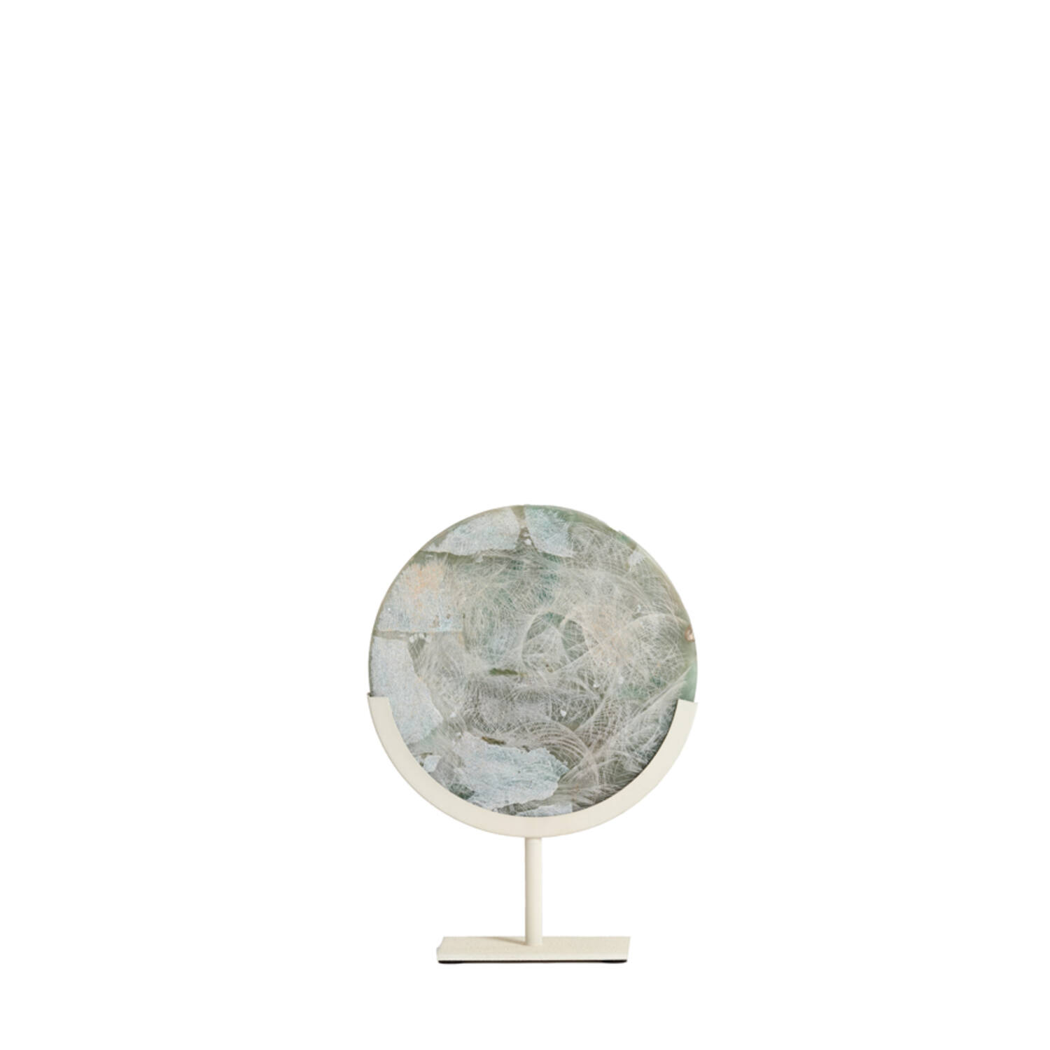 Ornament on base 25x10x35 cm GOUYA green agate+cream
