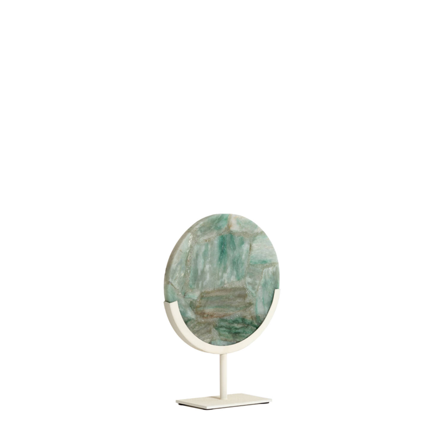 Ornament on base 25x10x35 cm GOUYA green agate+cream