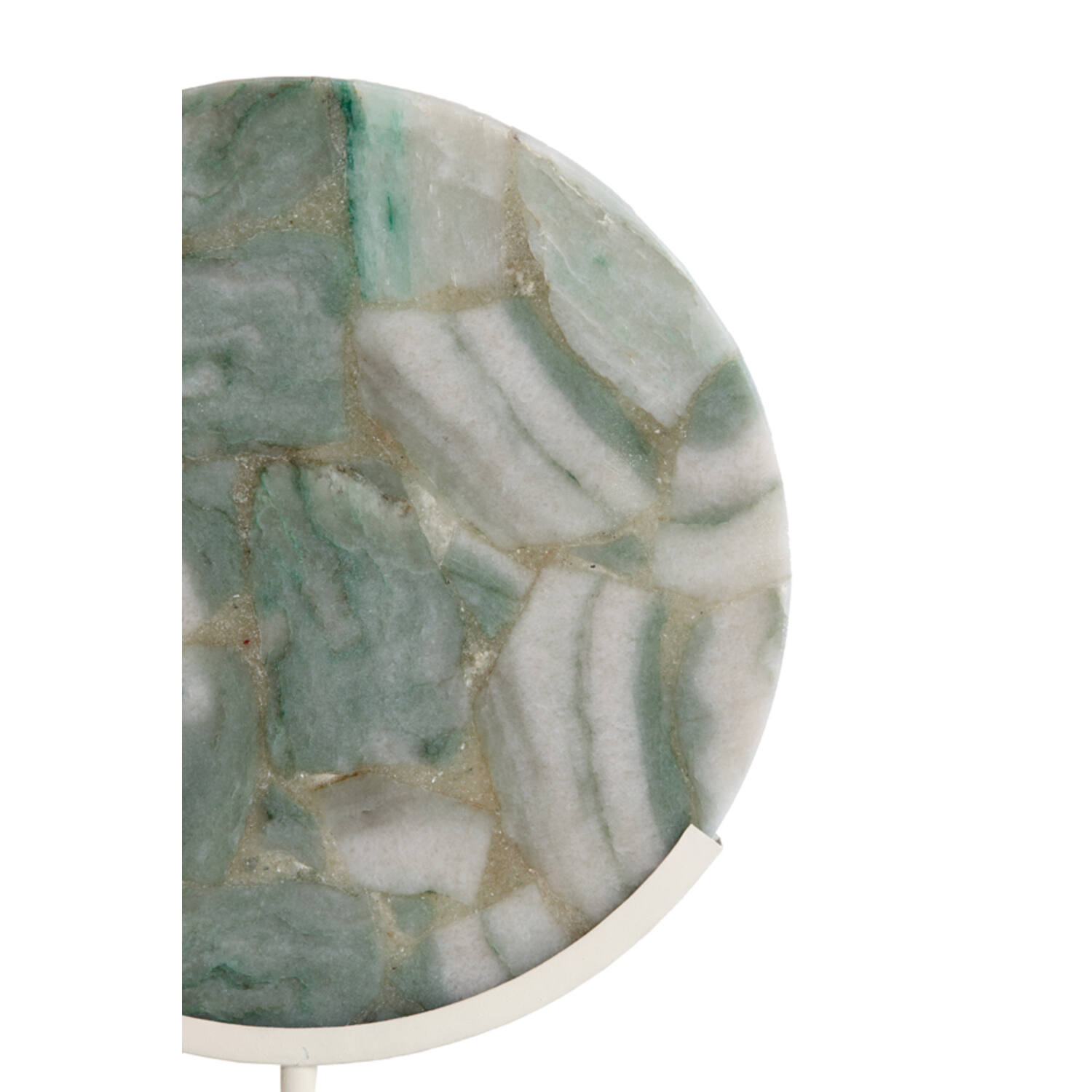 Ornament on base 25x10x35 cm GOUYA green agate+cream