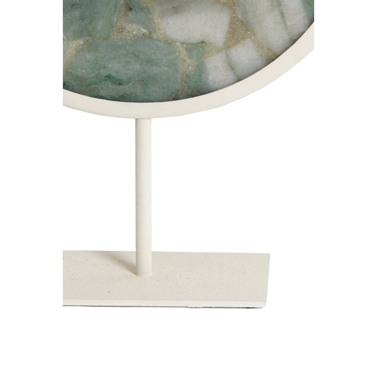 Ornament on base 25x10x35 cm GOUYA green agate+cream