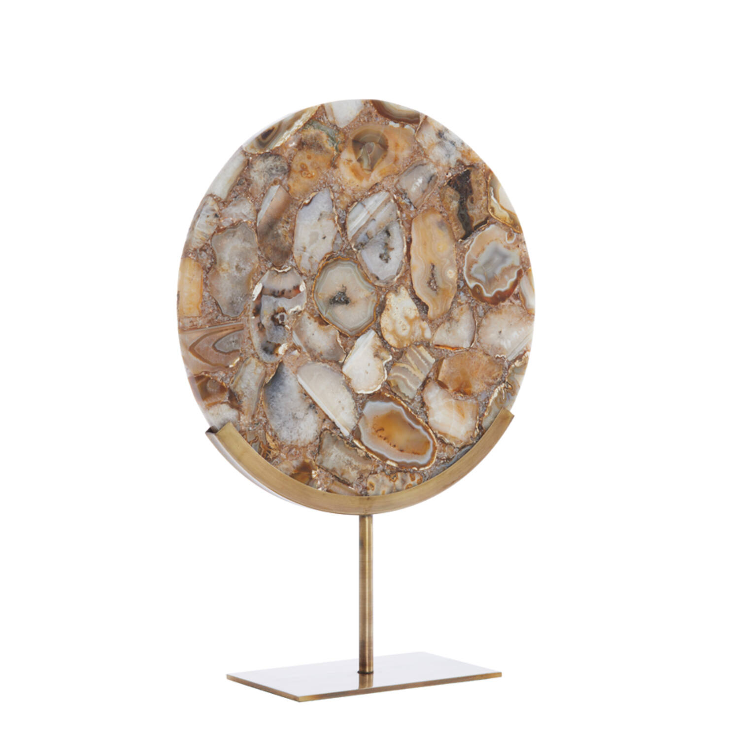 Ornament on base 35x12x50 cm GOUYA yellow agate+antiq bronz