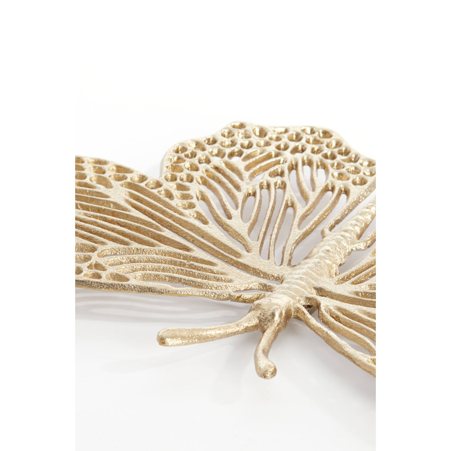 Ornament 41x23x4 cm BUTTERFLY glanzend goud