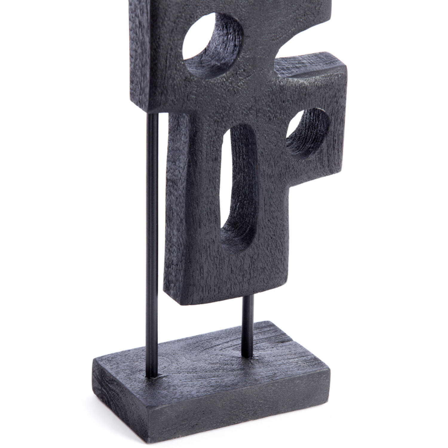Ornament on base 19x9,5x45 cm SALIO wood matt black