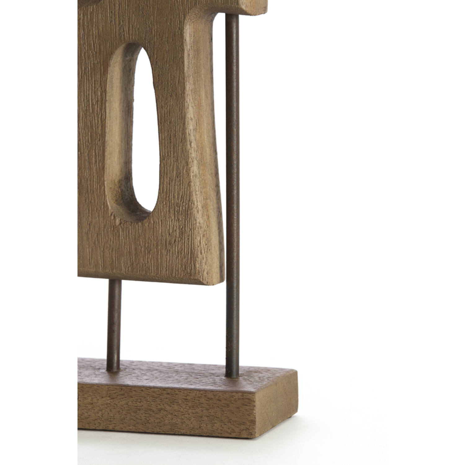 Ornament op voet 19x9,5x45 cm SALIO hout grijs-donker bruin