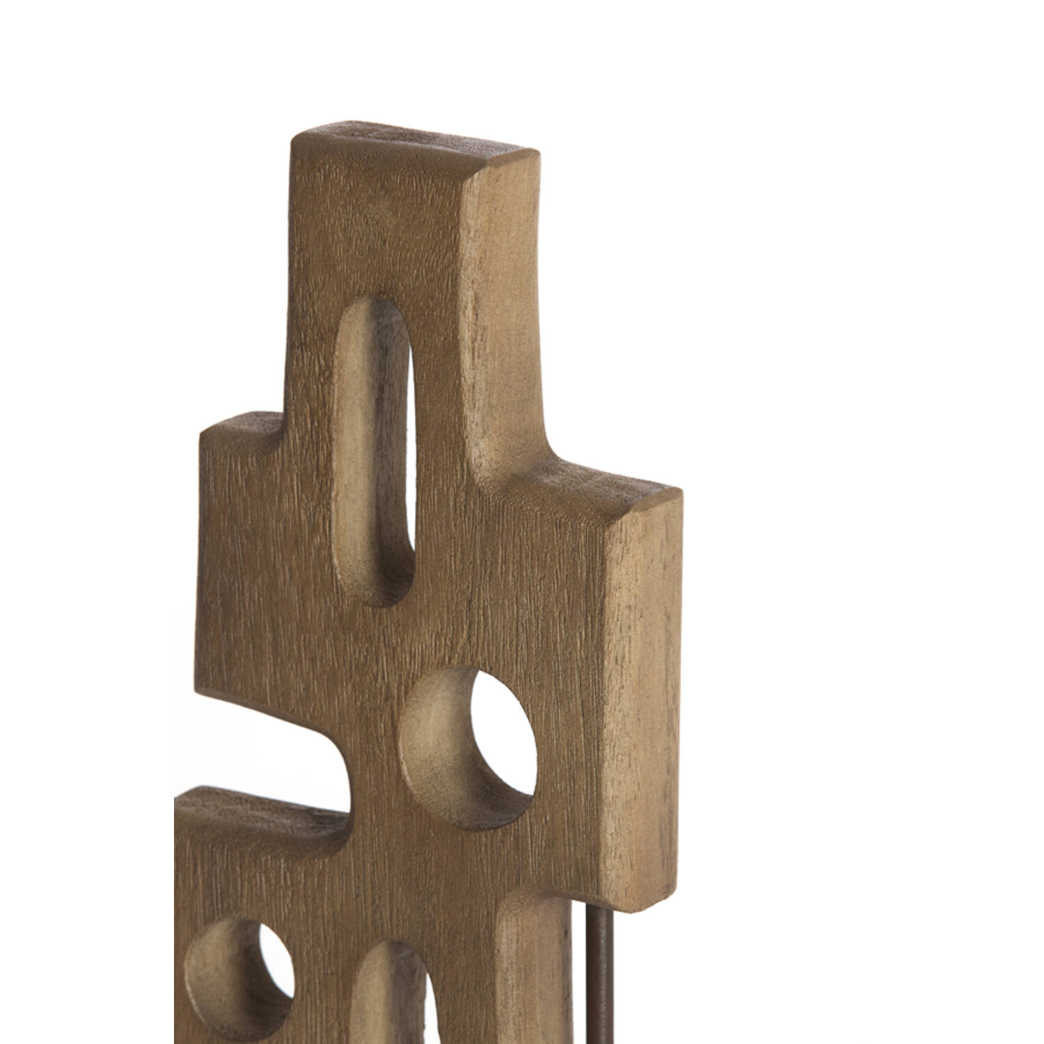 Ornament op voet 19x9,5x45 cm SALIO hout grijs-donker bruin
