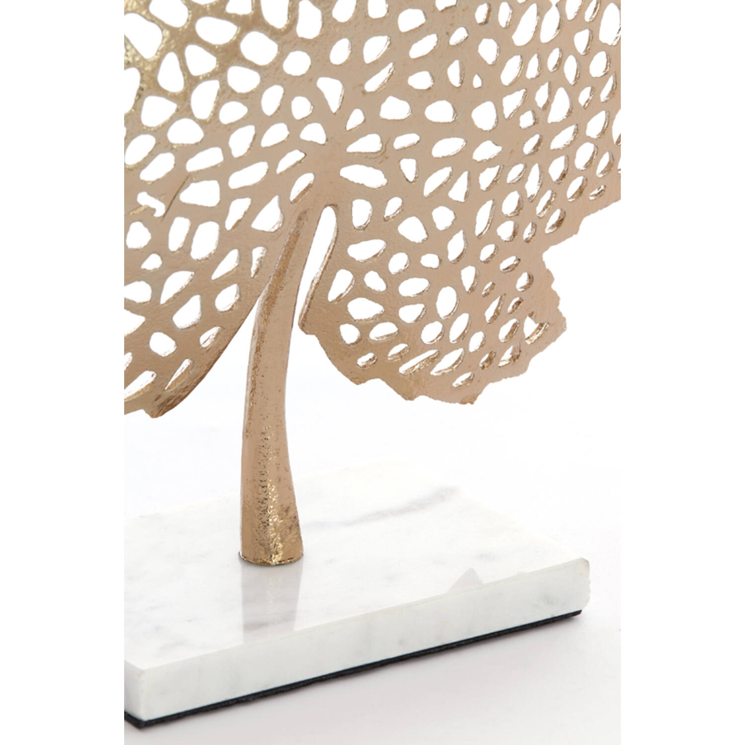 Ornament on base 28x8x35 cm LEAF gold+marble white