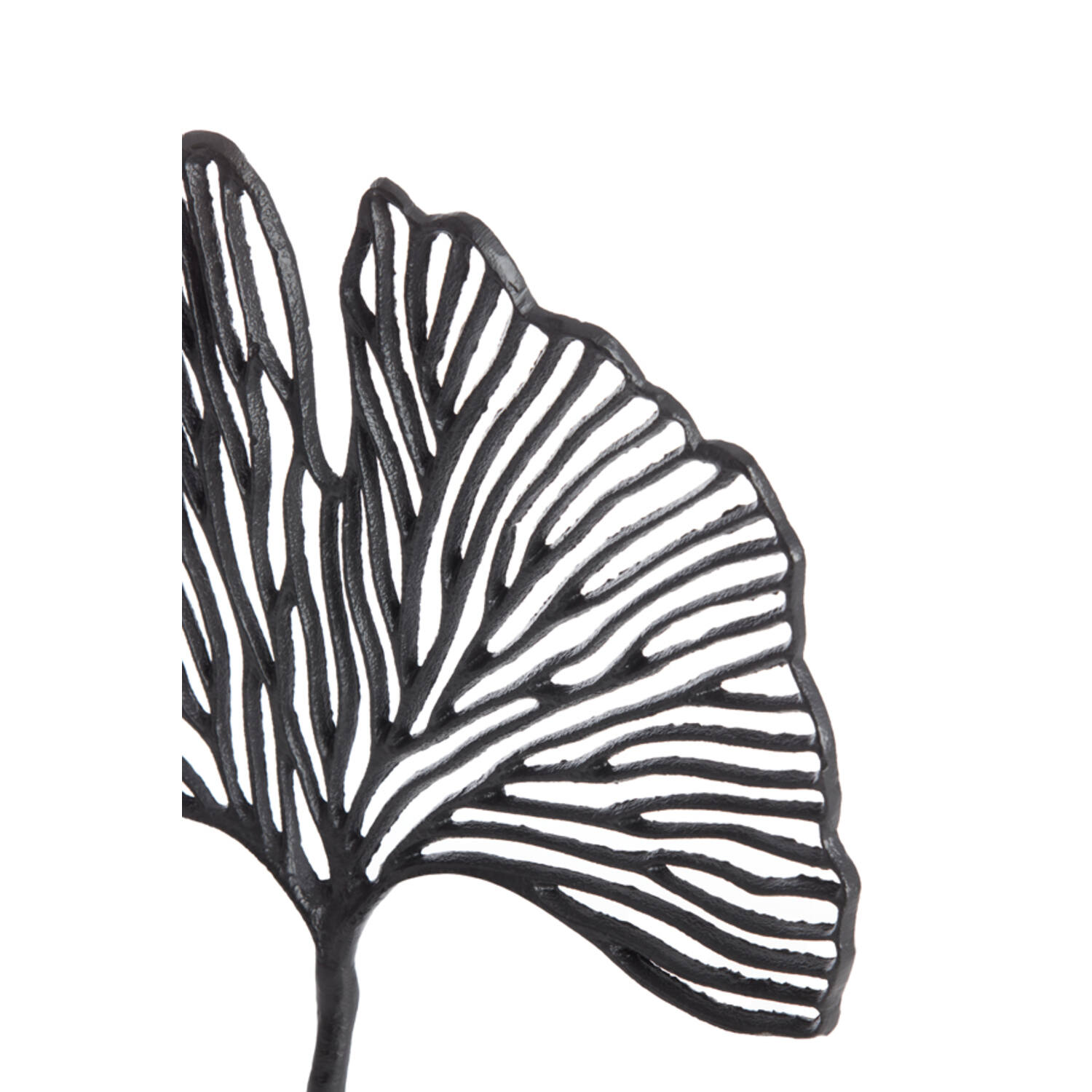 Ornament op voet 36x6x39 cm LEAF mat zwart