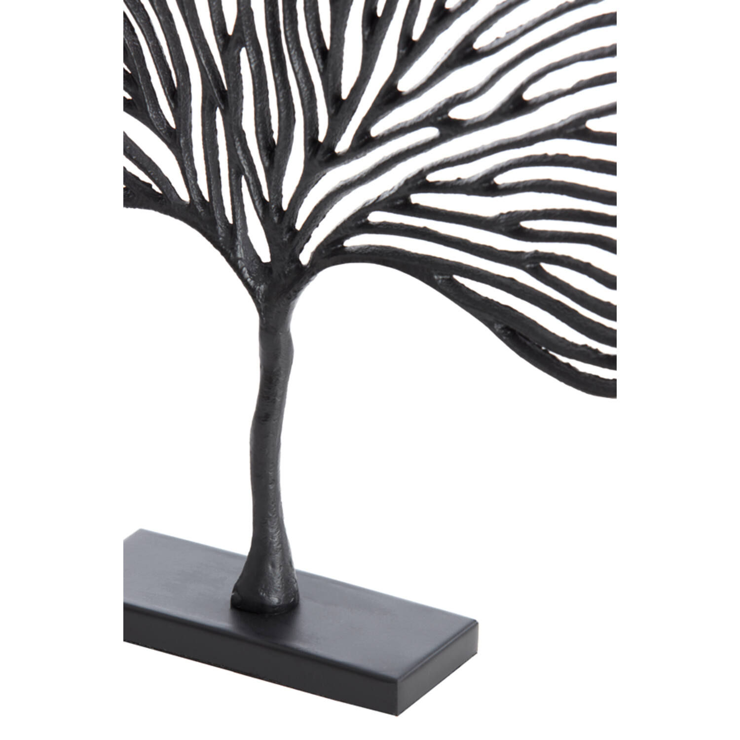Ornament op voet 36x6x39 cm LEAF mat zwart
