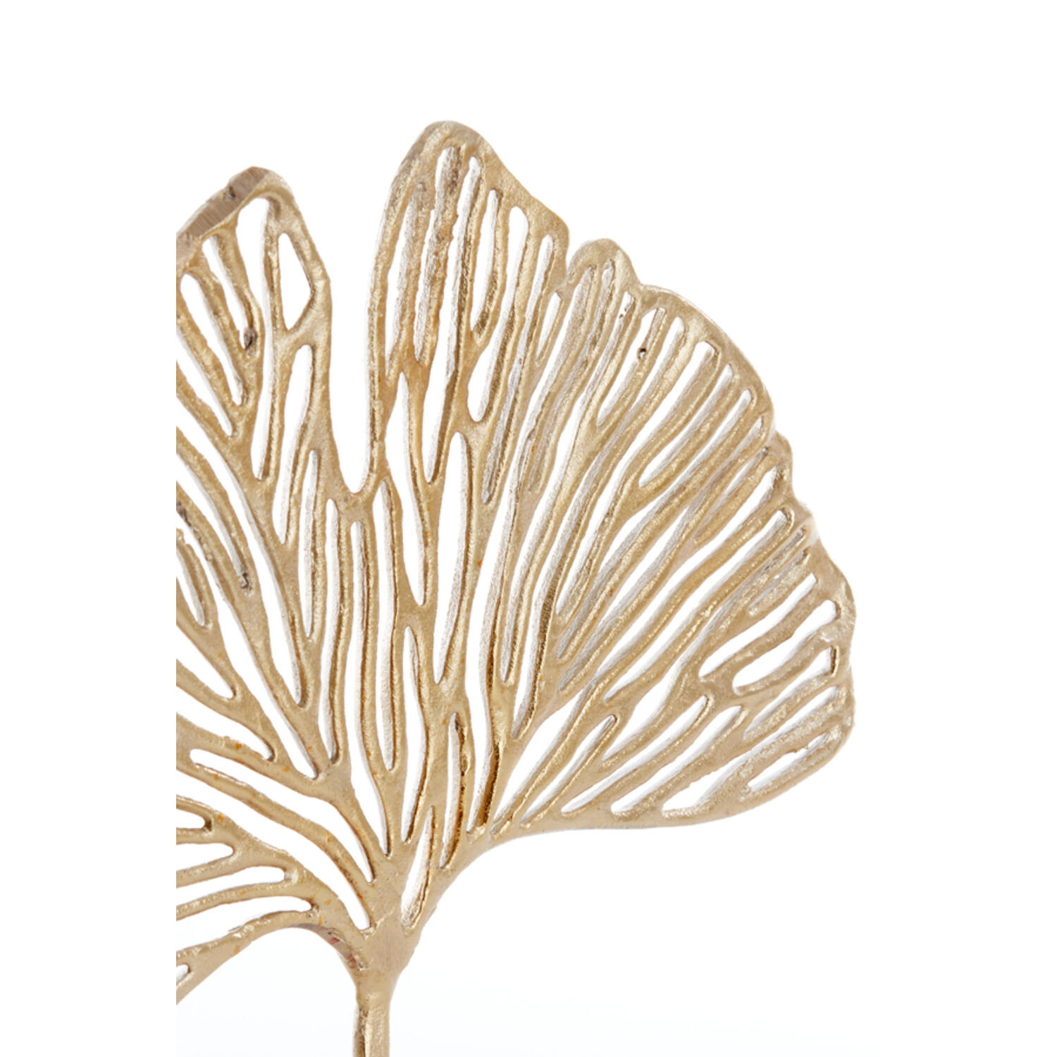 Ornament op voet 36x6x39 cm LEAF goud+marmer wit