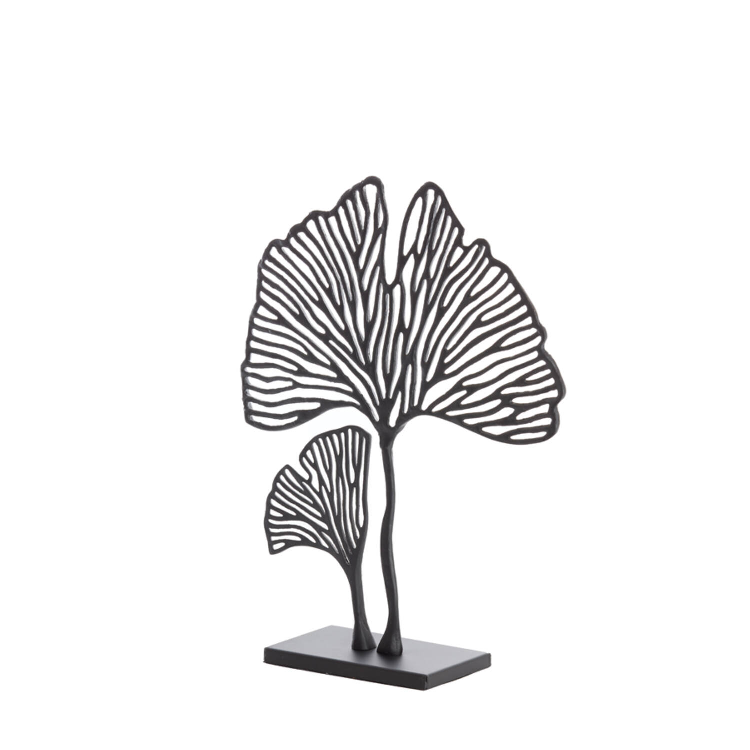 Ornament on base 36x10x48 cm LEAF matt black