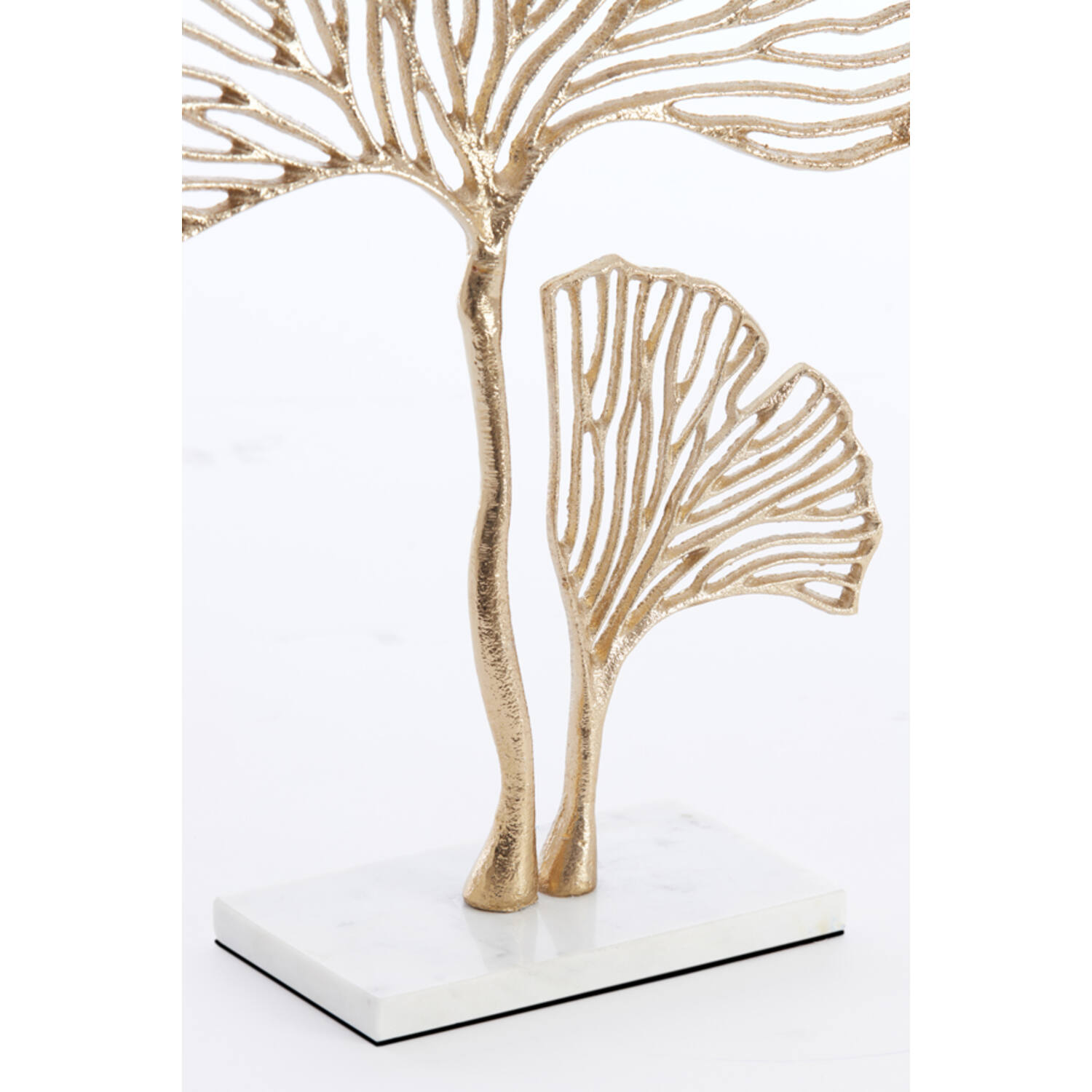 Ornament on base 36x10x48 cm LEAF gold+marble white