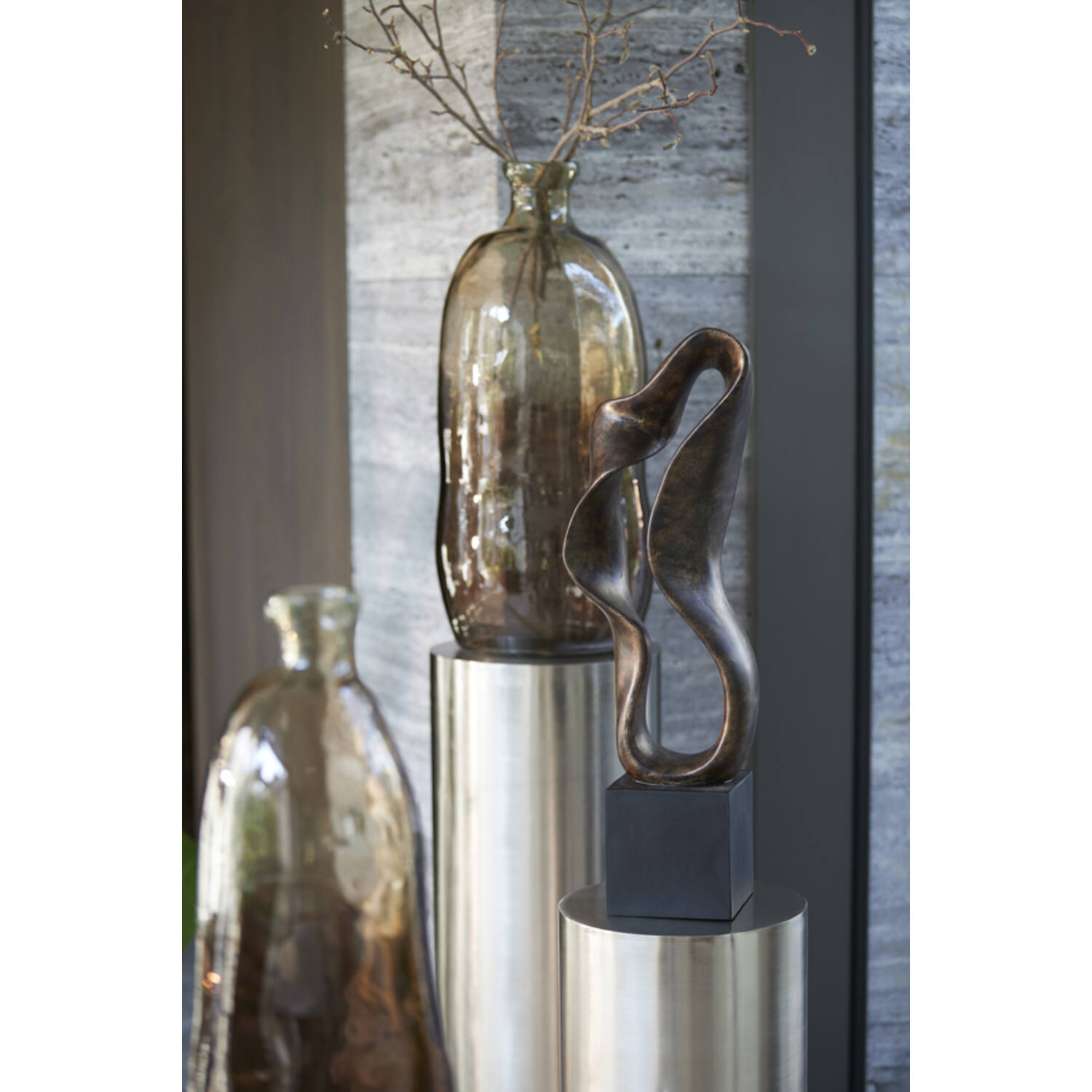 Ornament 21,5x15x69,5 cm NAJAC mat zwart