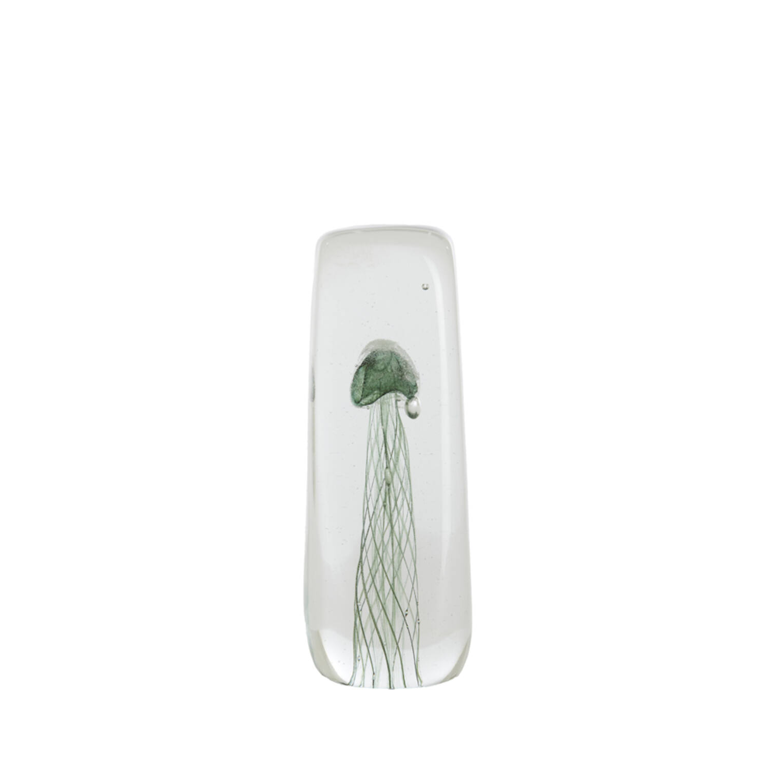 Ornament 6x6x18,5 cm JELLYFISH glas donker groen