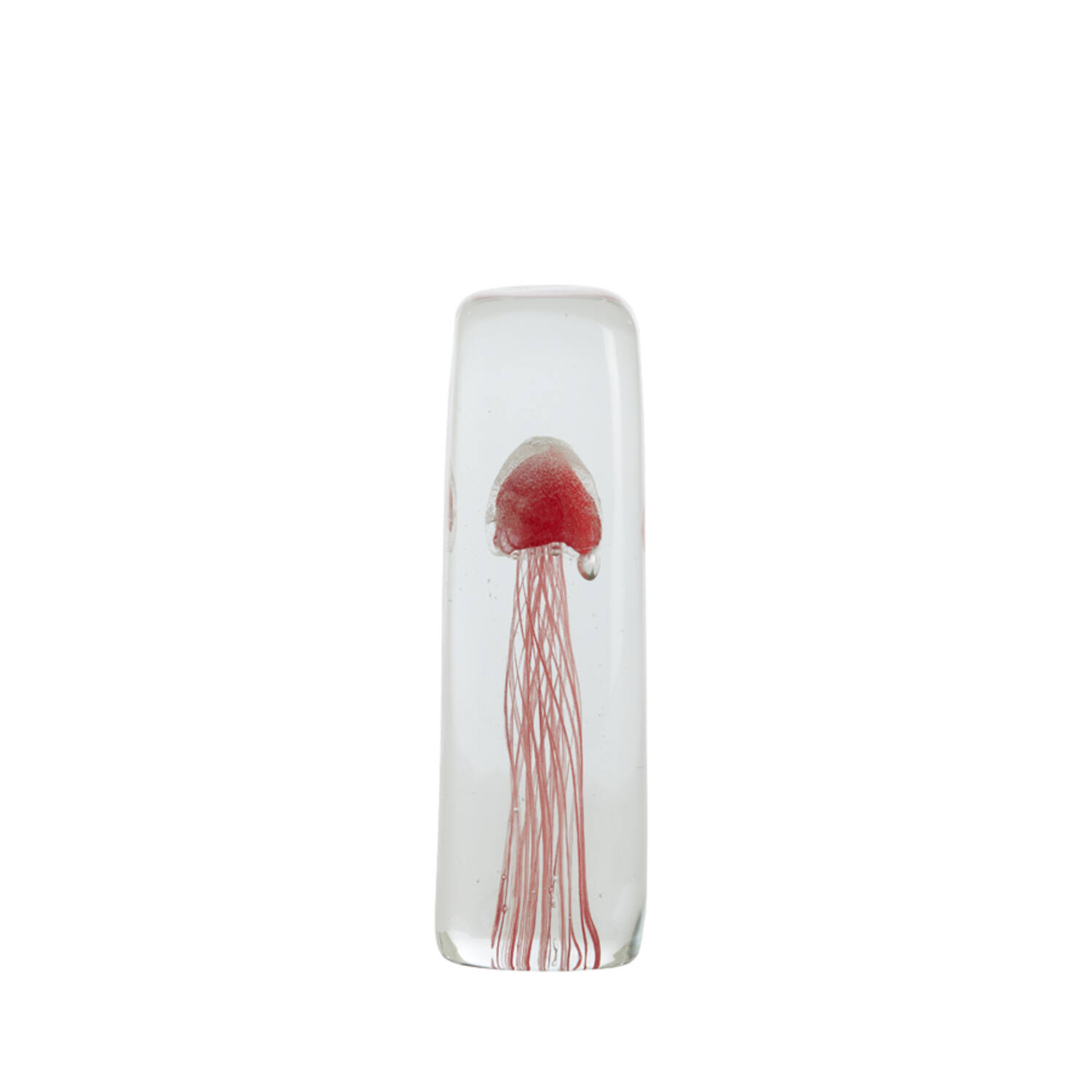 Ornament 6x6x18,5 cm JELLYFISH glas koraal