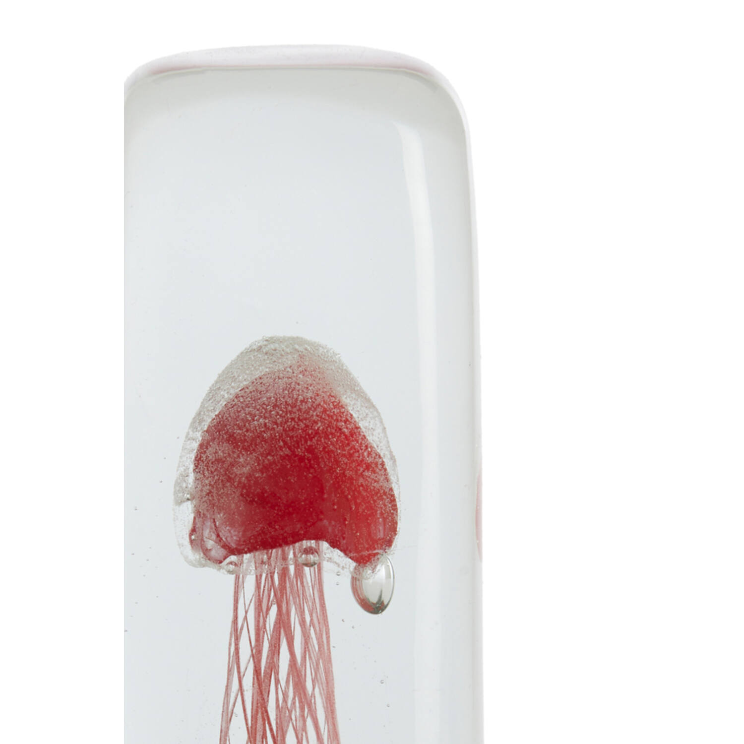 Ornament 6x6x18,5 cm JELLYFISH glas koraal