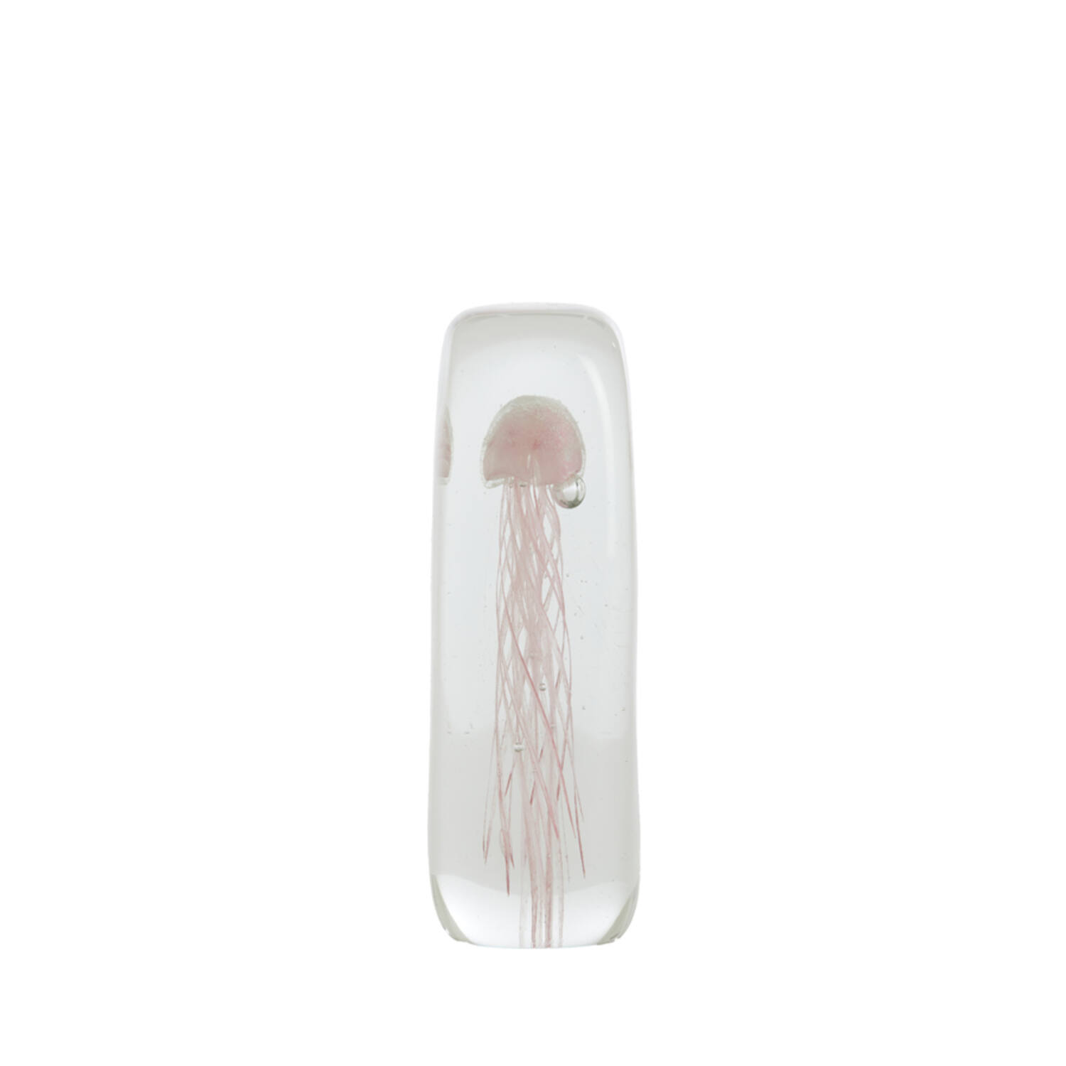 Ornament 6x6x18,5 cm JELLYFISH glass light pink