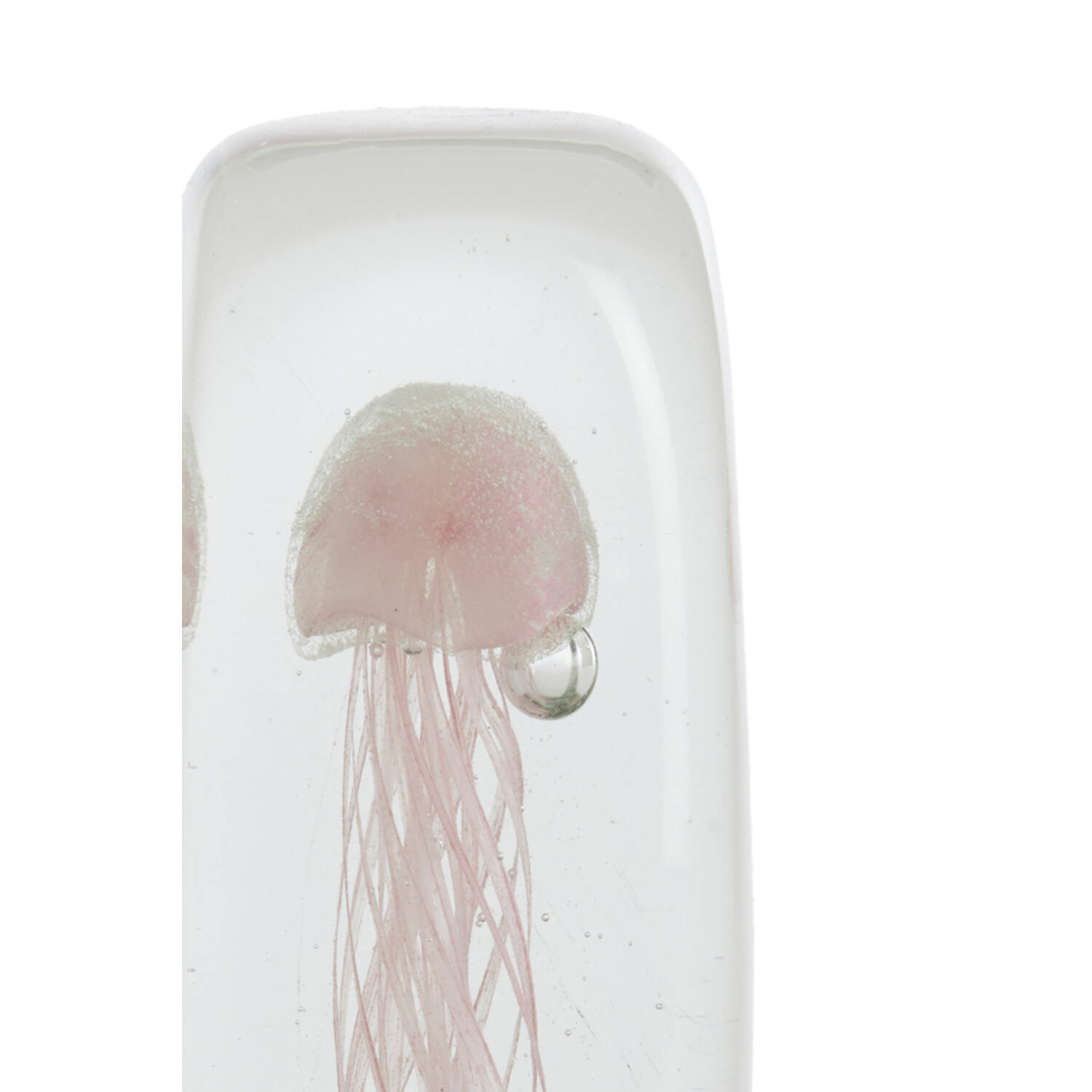 Ornament 6x6x18,5 cm JELLYFISH glass light pink