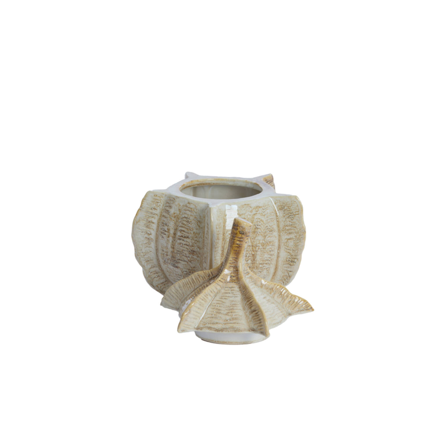Deco box Ø21x27 cm SABARA glans zand