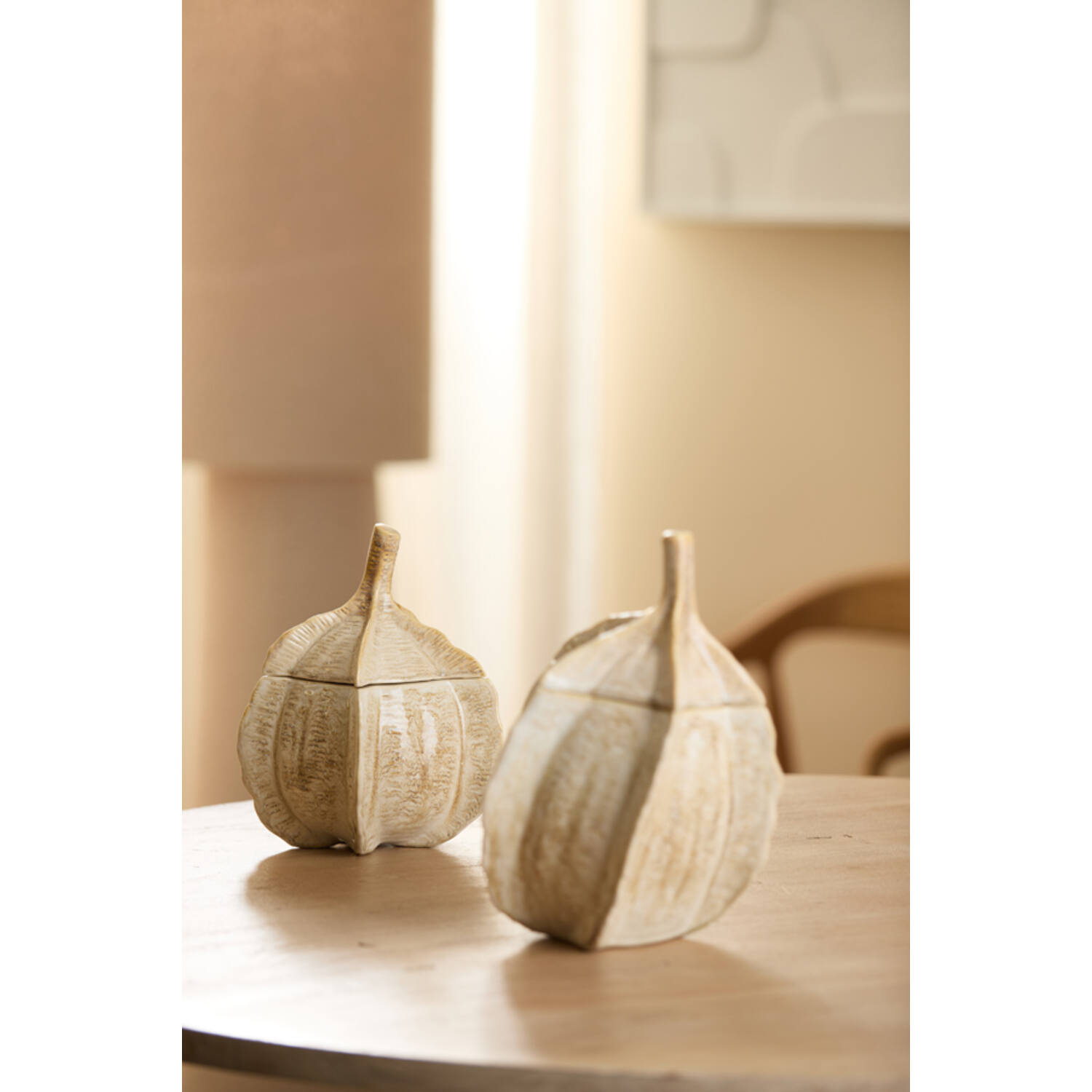 Deco box Ø21x27 cm SABARA glans zand