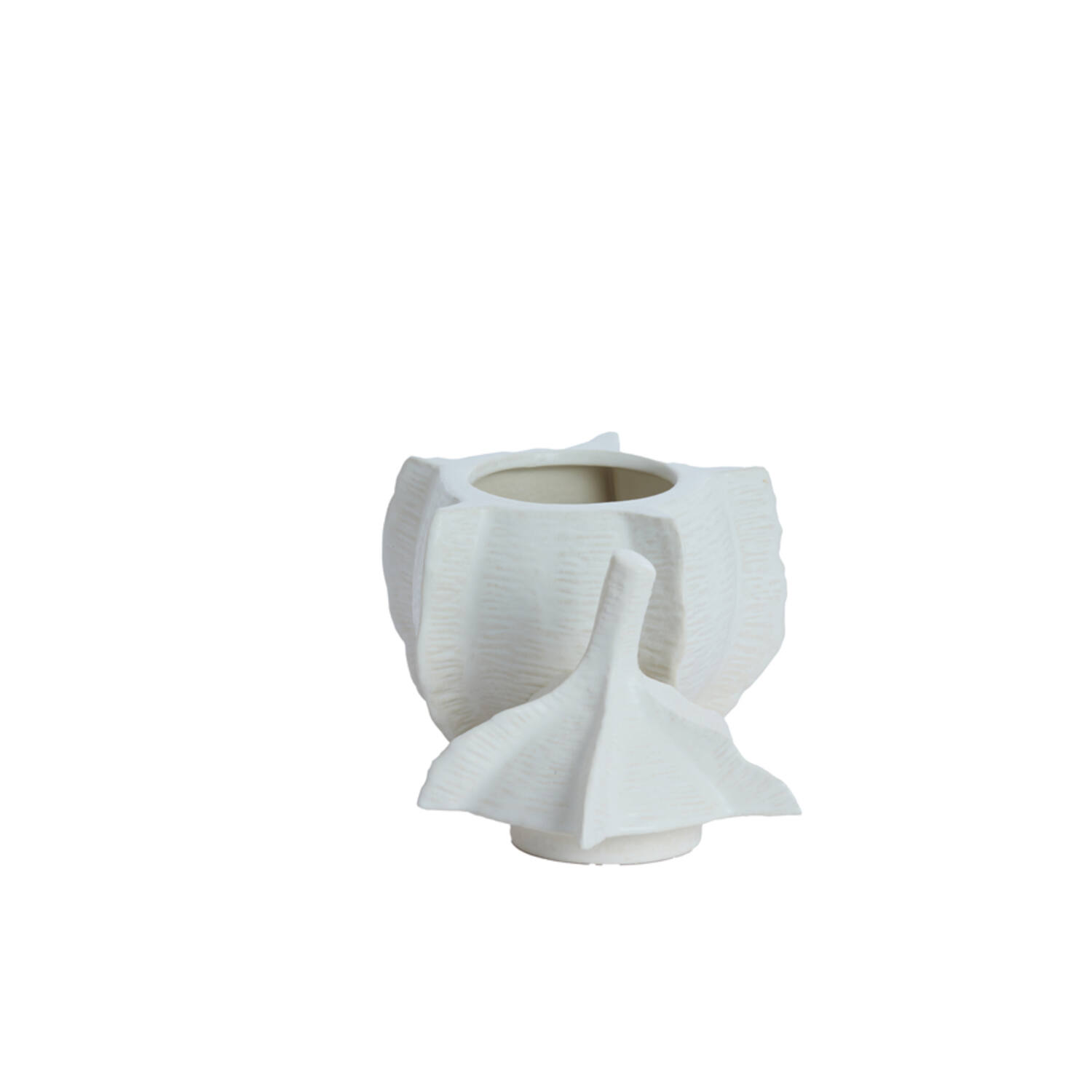 Deco box Ø21x27 cm SABARA glans crème