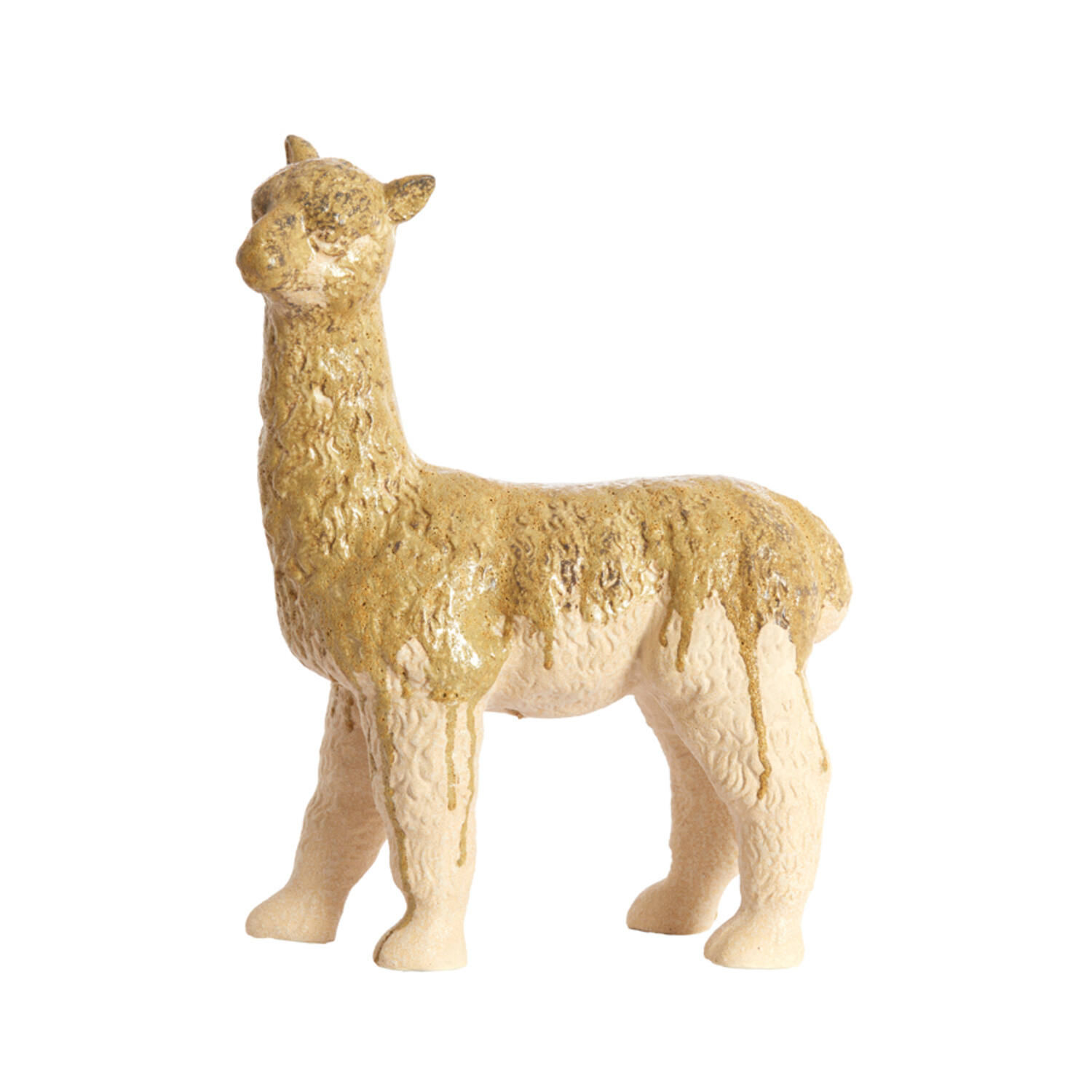 Ornament 29x13x39 cm ALPACA ceramics cream+olive green