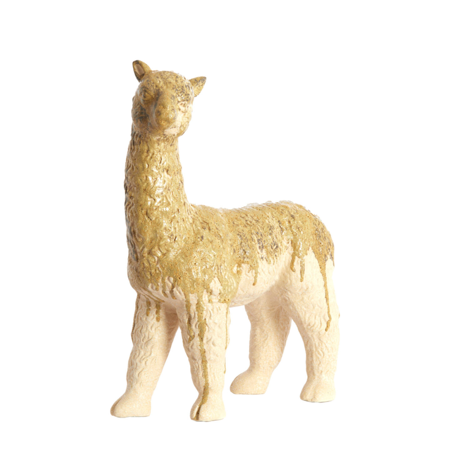 Ornament 29x13x39 cm ALPACA ceramics cream+olive green
