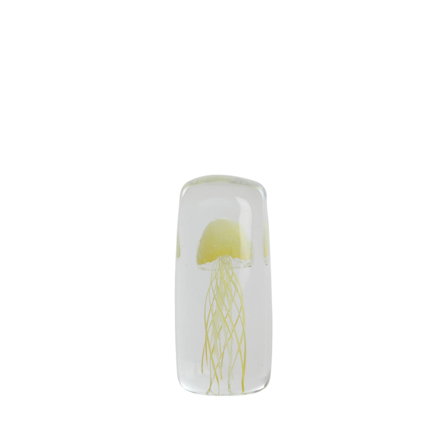 Ornament 5,5x5,5x13 cm JELLYFISH glas geel