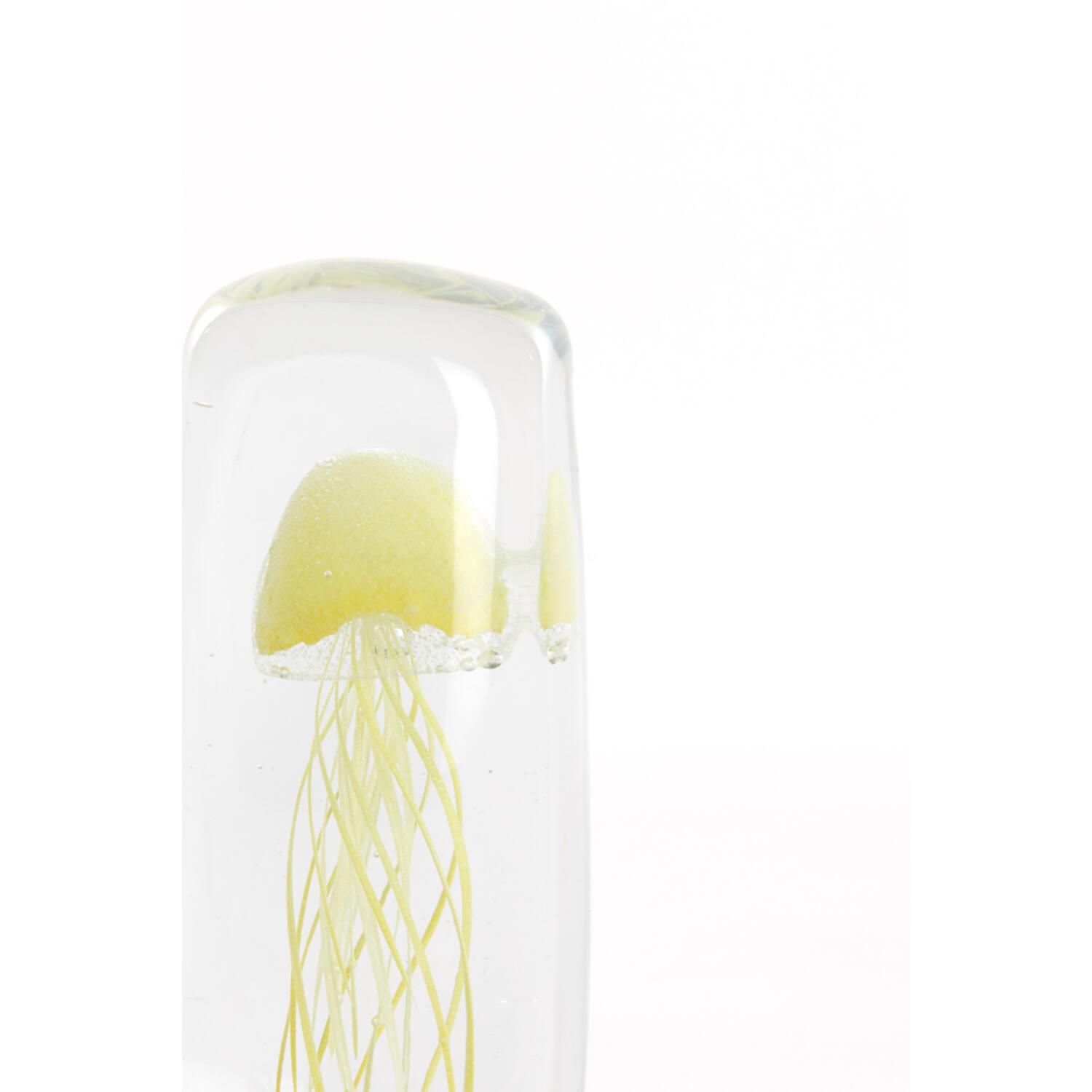 Ornament 5,5x5,5x13 cm JELLYFISH glas geel