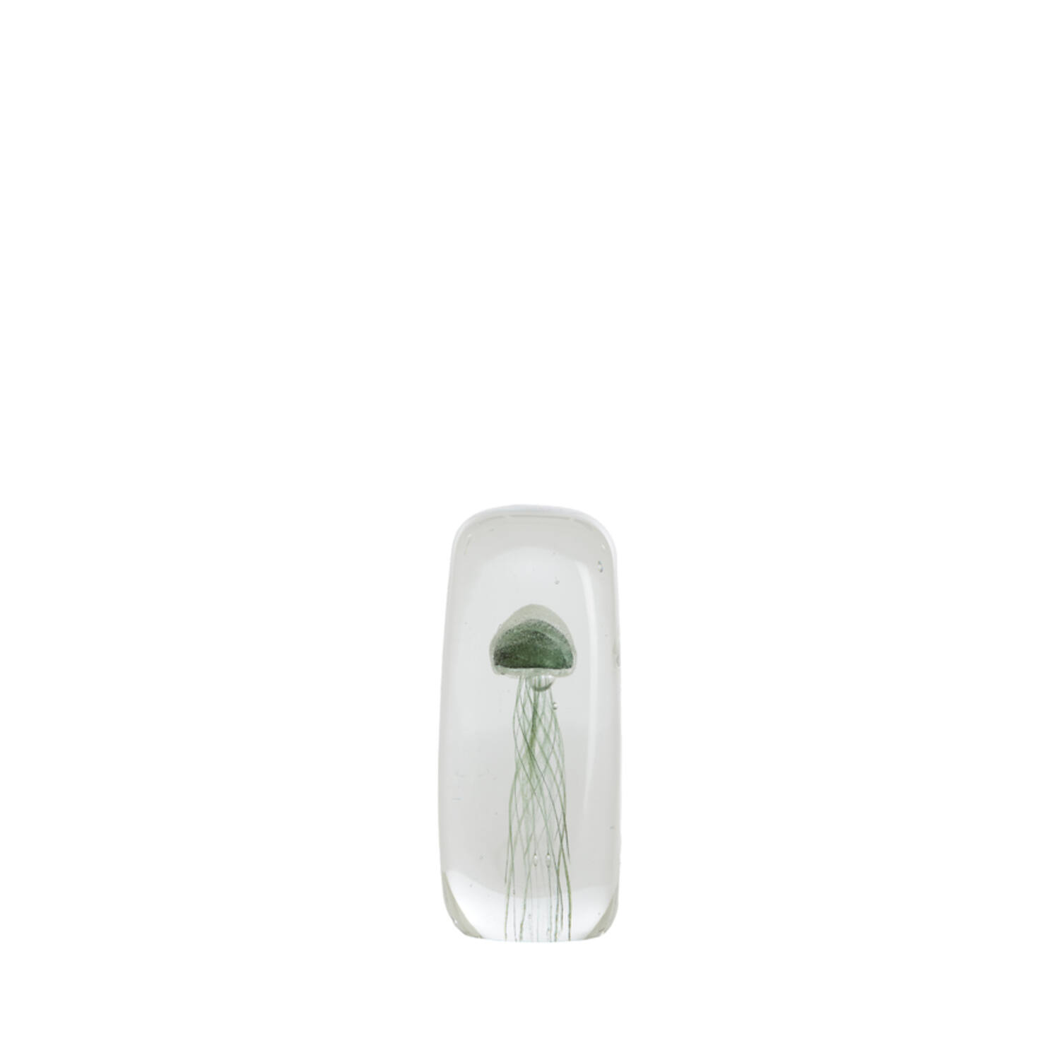 Ornament 5,5x5,5x13 cm JELLYFISH glass dark green