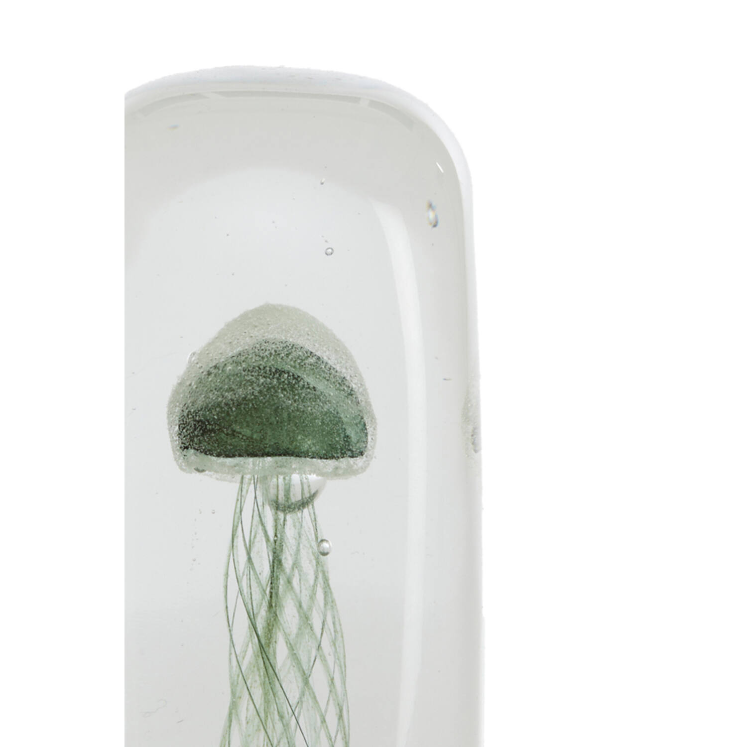 Ornament 5,5x5,5x13 cm JELLYFISH glass dark green