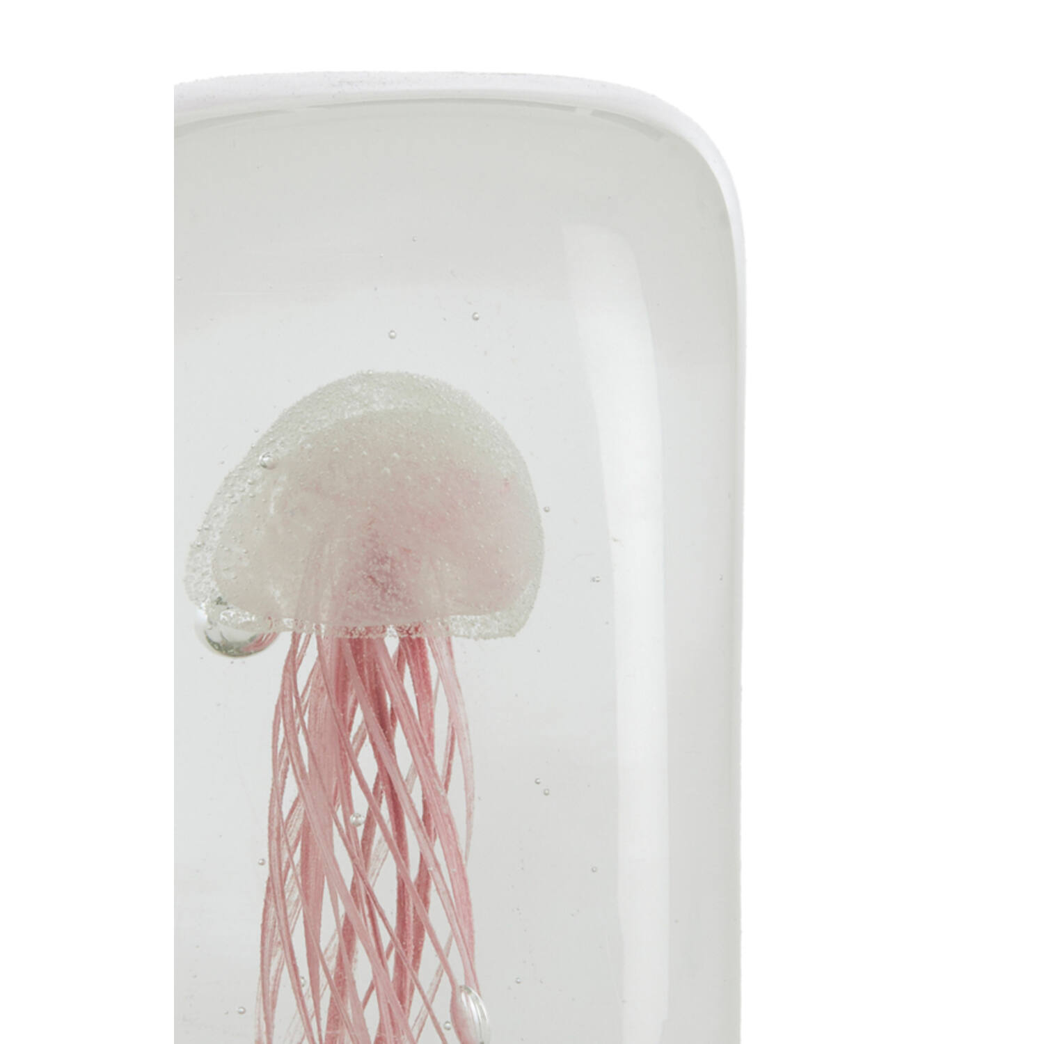 Ornament 5,5x5,5x13 cm JELLYFISH glas licht roze