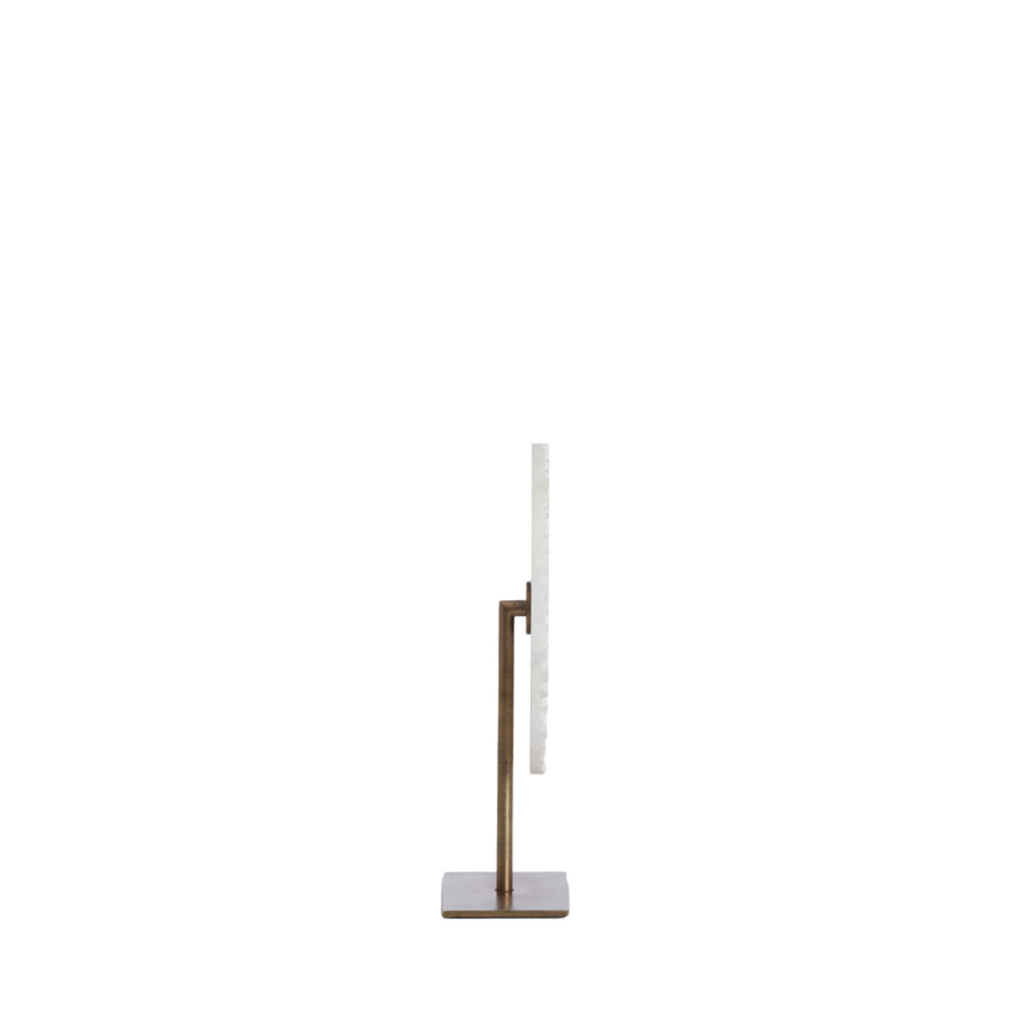 Ornament op voet 25x10x35 cm YVO marmer wit+antiek brons