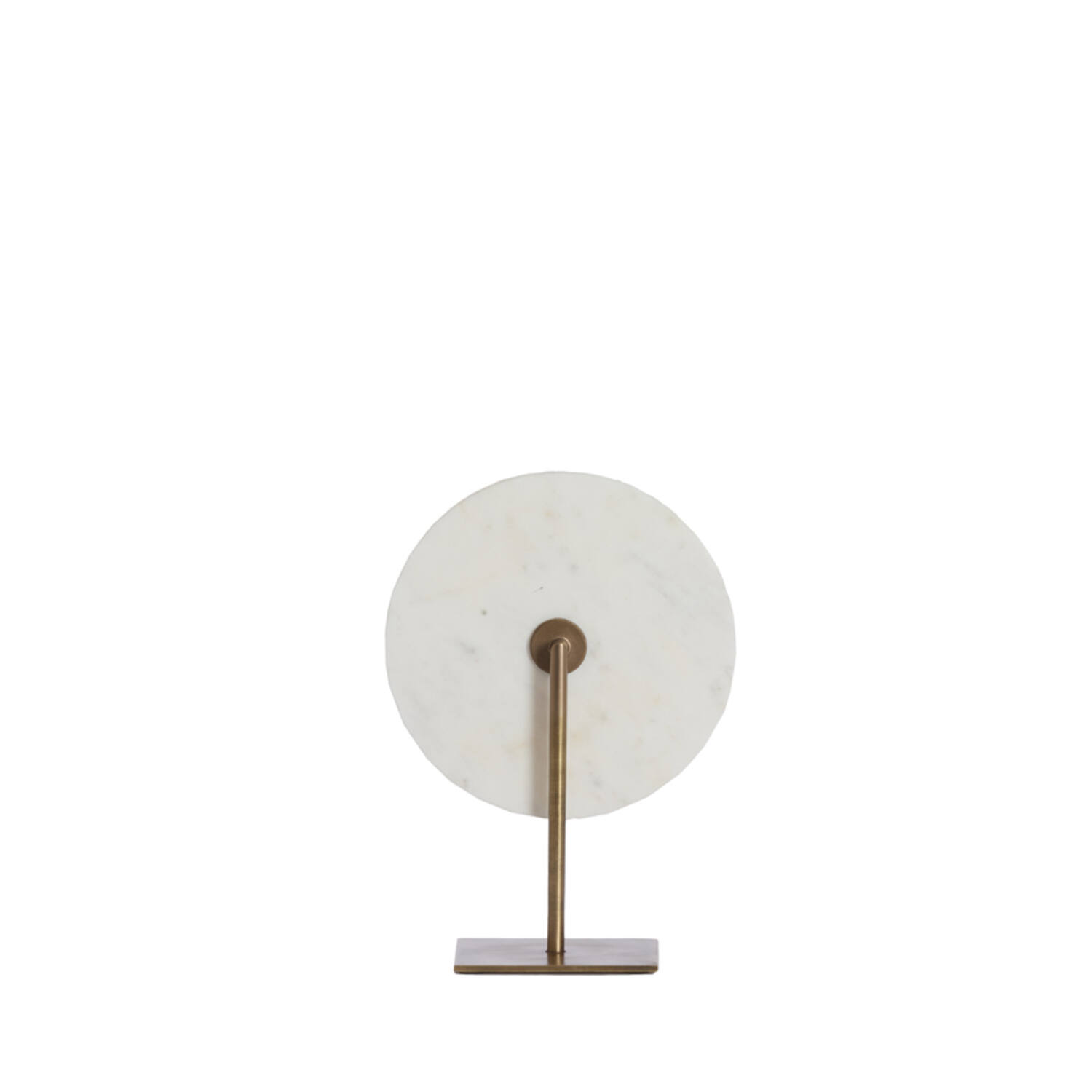 Ornament op voet 25x10x35 cm YVO marmer wit+antiek brons