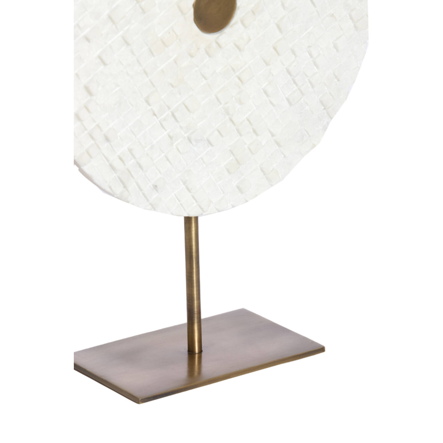 Ornament op voet 25x10x35 cm YVO marmer wit+antiek brons