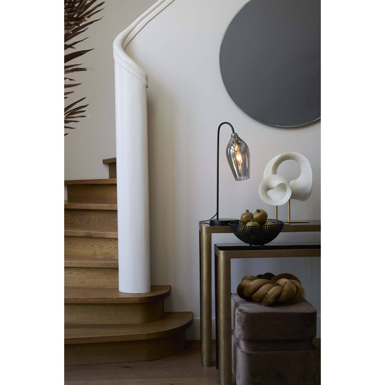 Ornament on base 20x10x30 cm TUZLA cream+antique bronze
