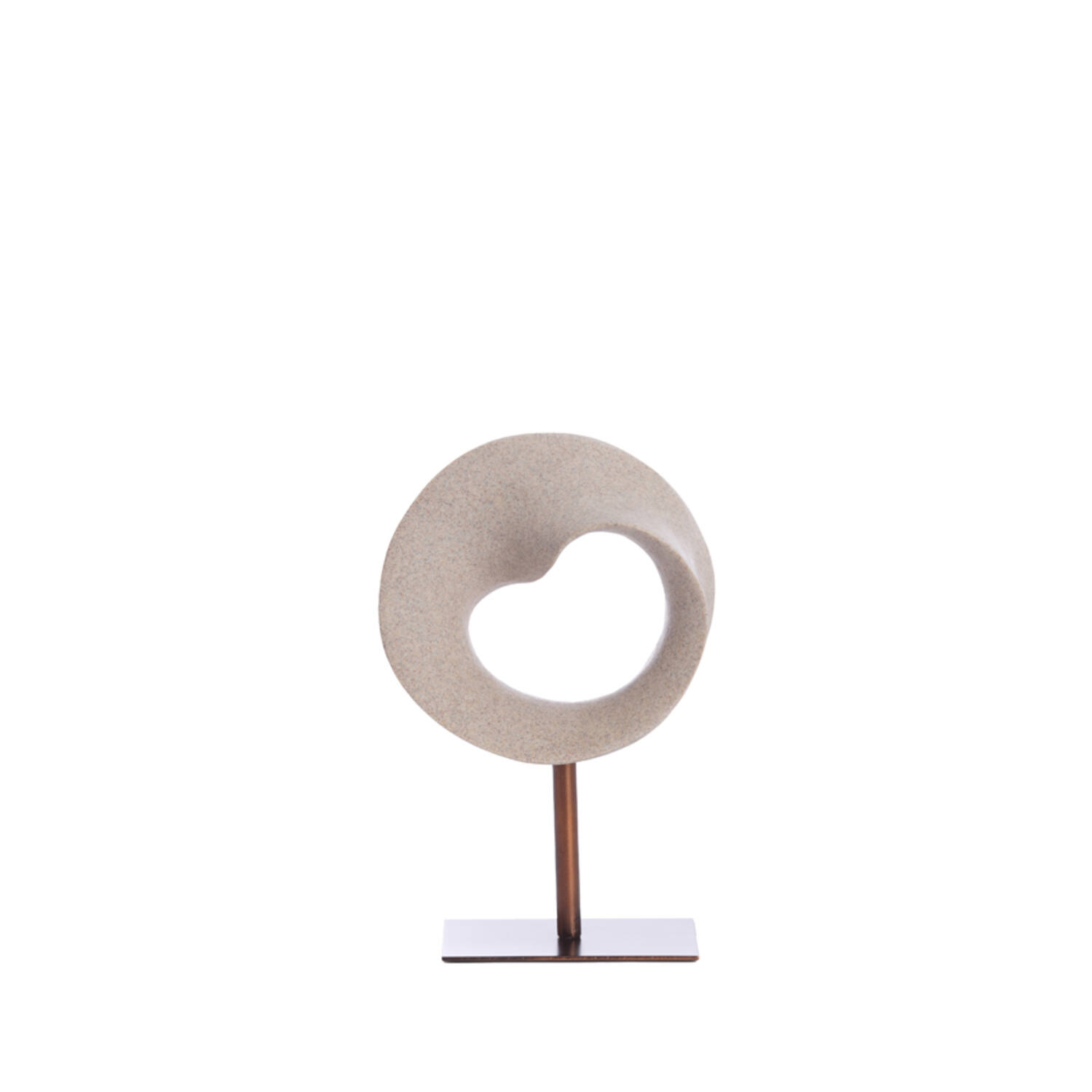 Ornament op voet 20x10x30 cm TUZLA taupe+donker brons