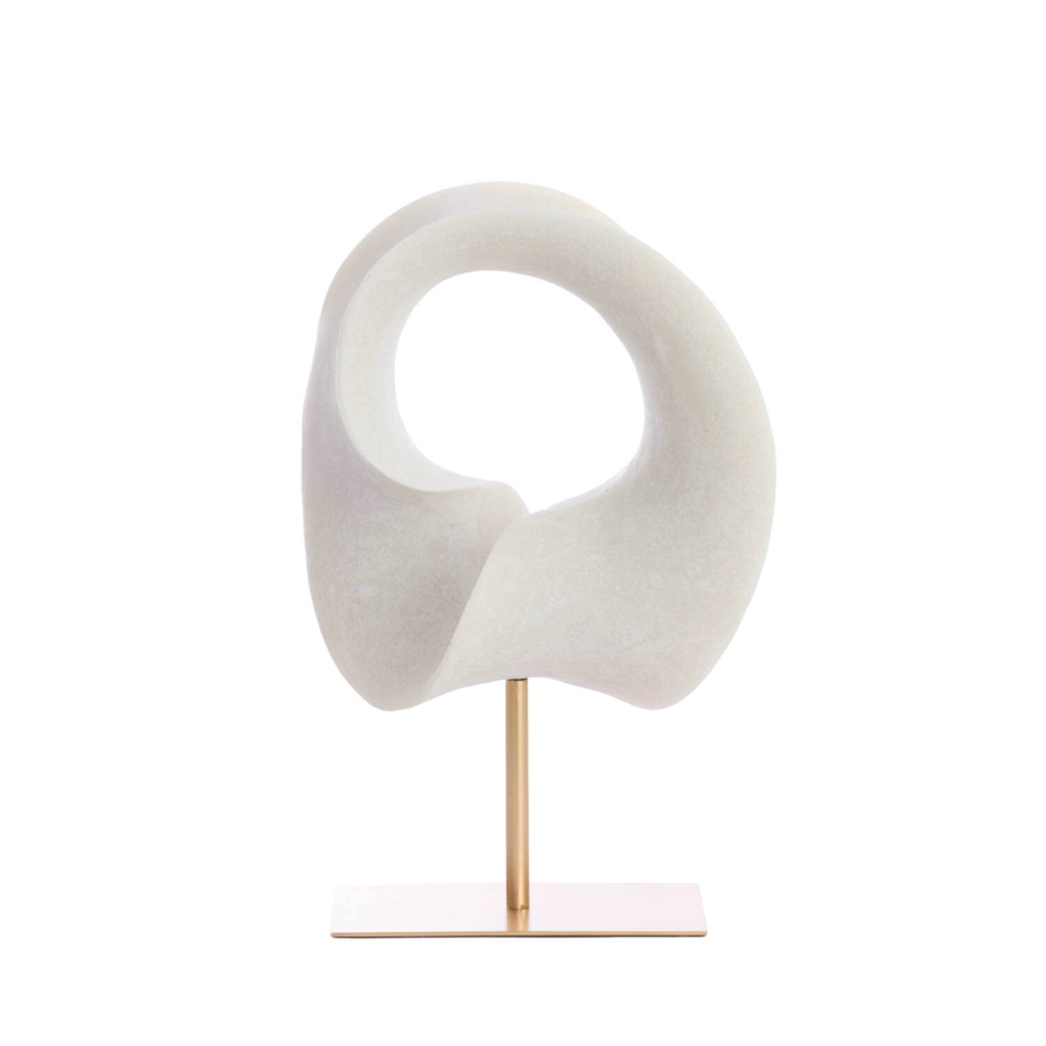Ornament op voet 34x18x43 cm VODICE crème+antiek brons