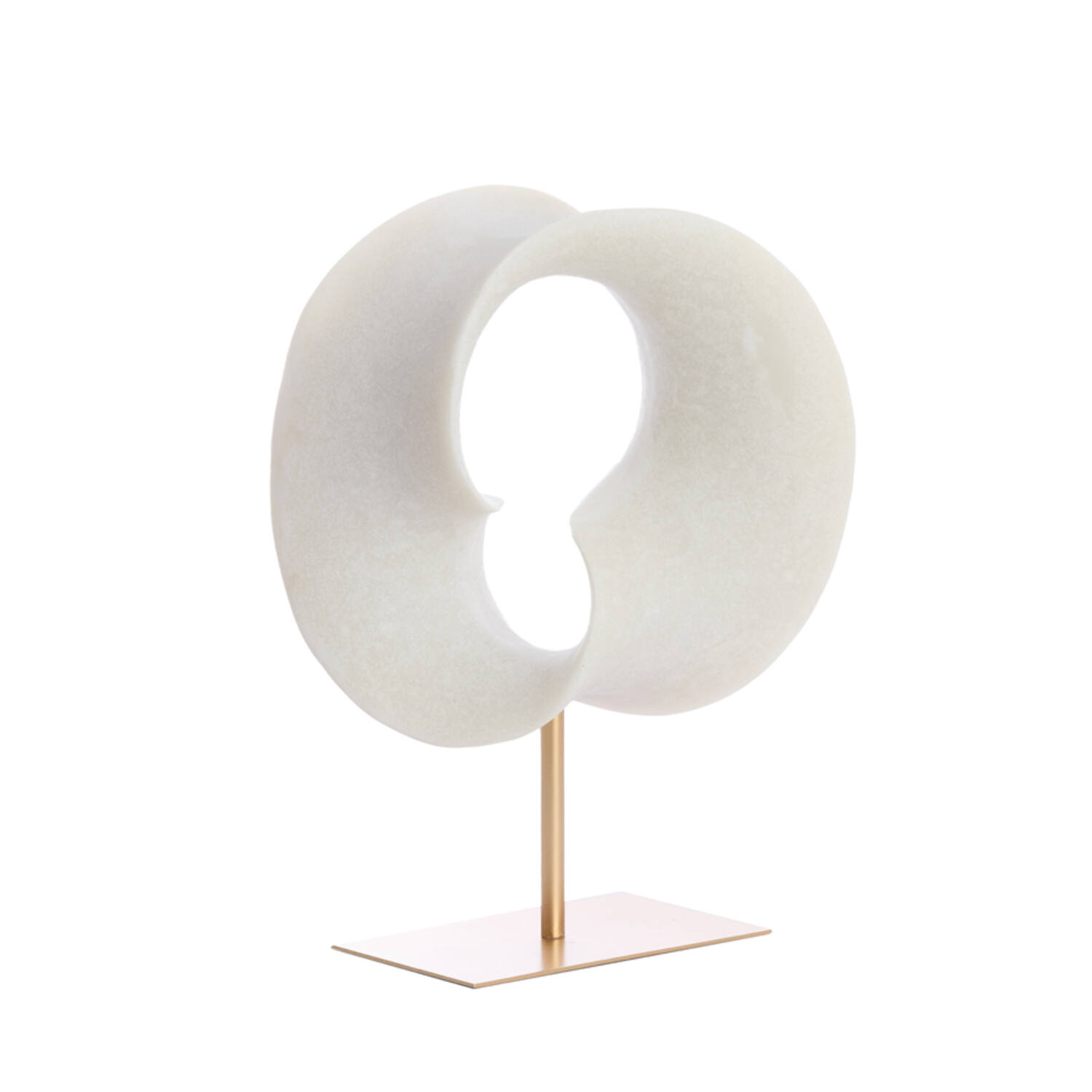 Ornament op voet 34x18x43 cm VODICE crème+antiek brons