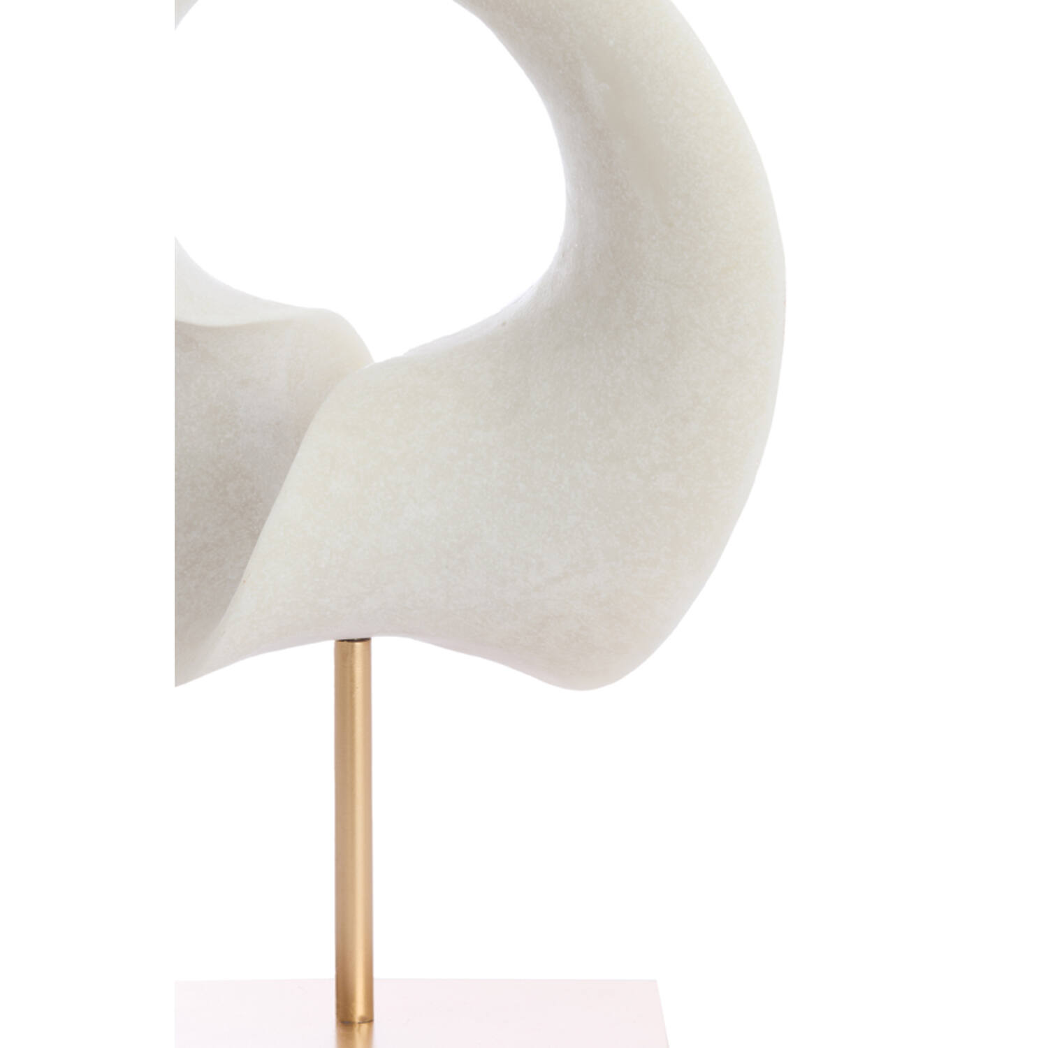 Ornament op voet 34x18x43 cm VODICE crème+antiek brons