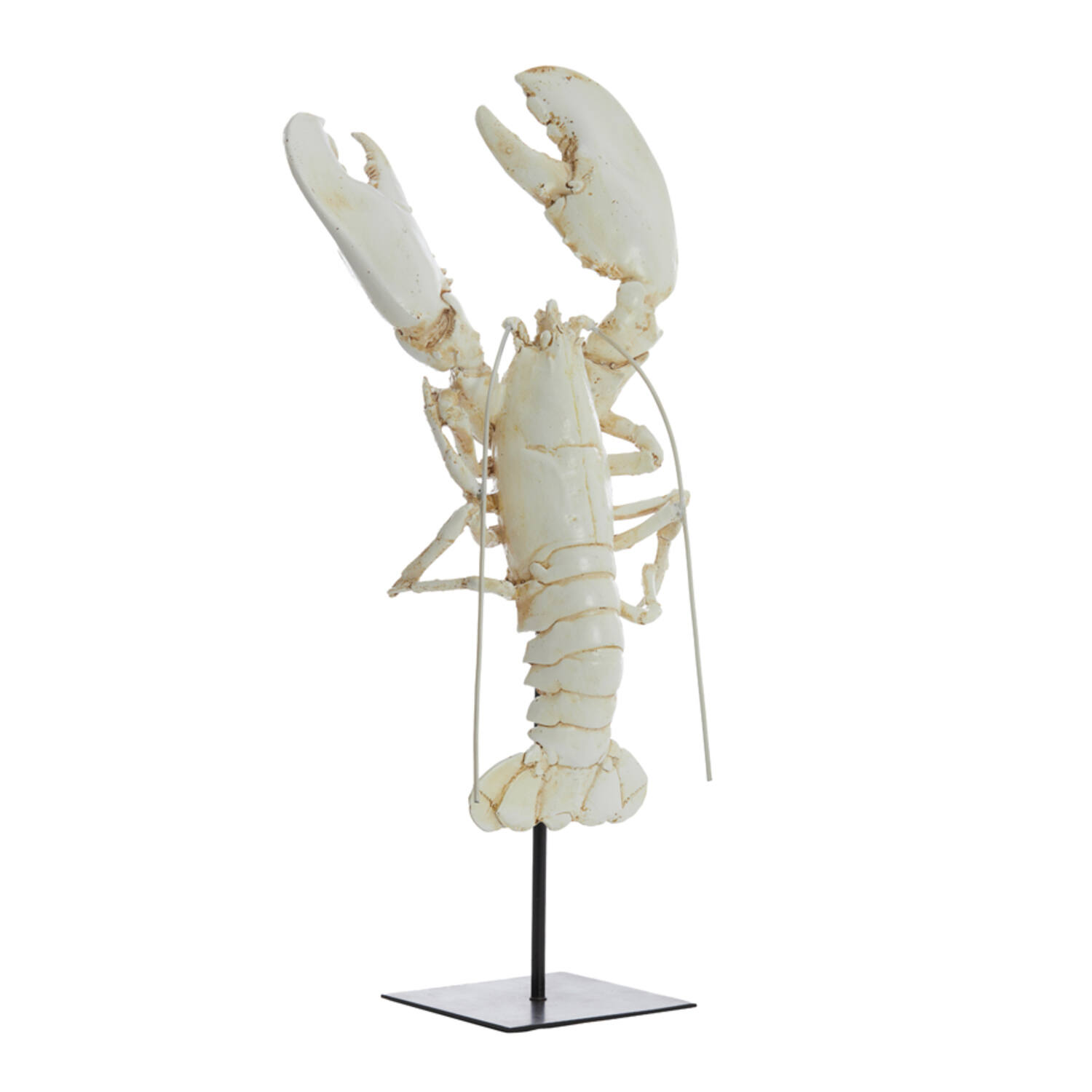 Ornament op voet 25x14x56,5 cm LOBSTER gebroken wit