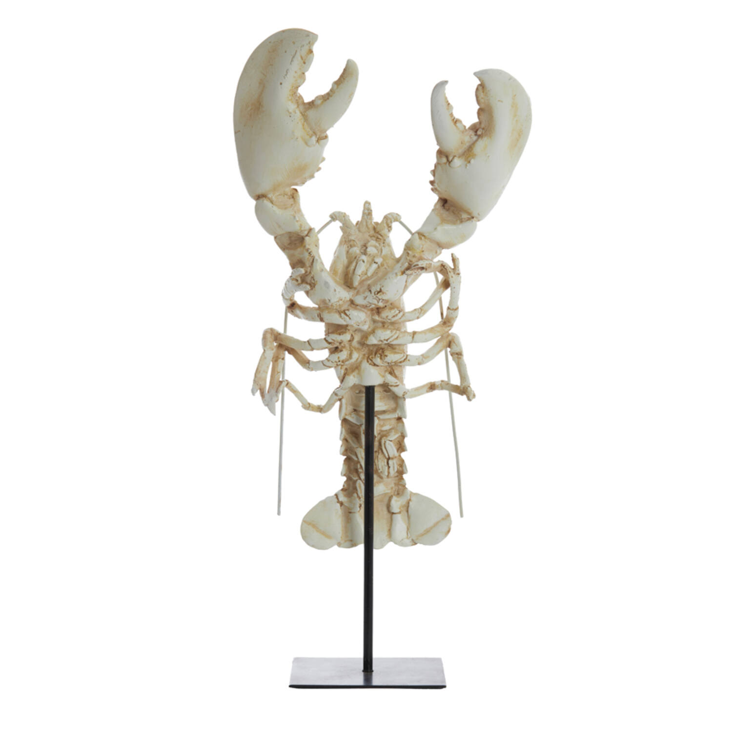 Ornament op voet 25x14x56,5 cm LOBSTER gebroken wit
