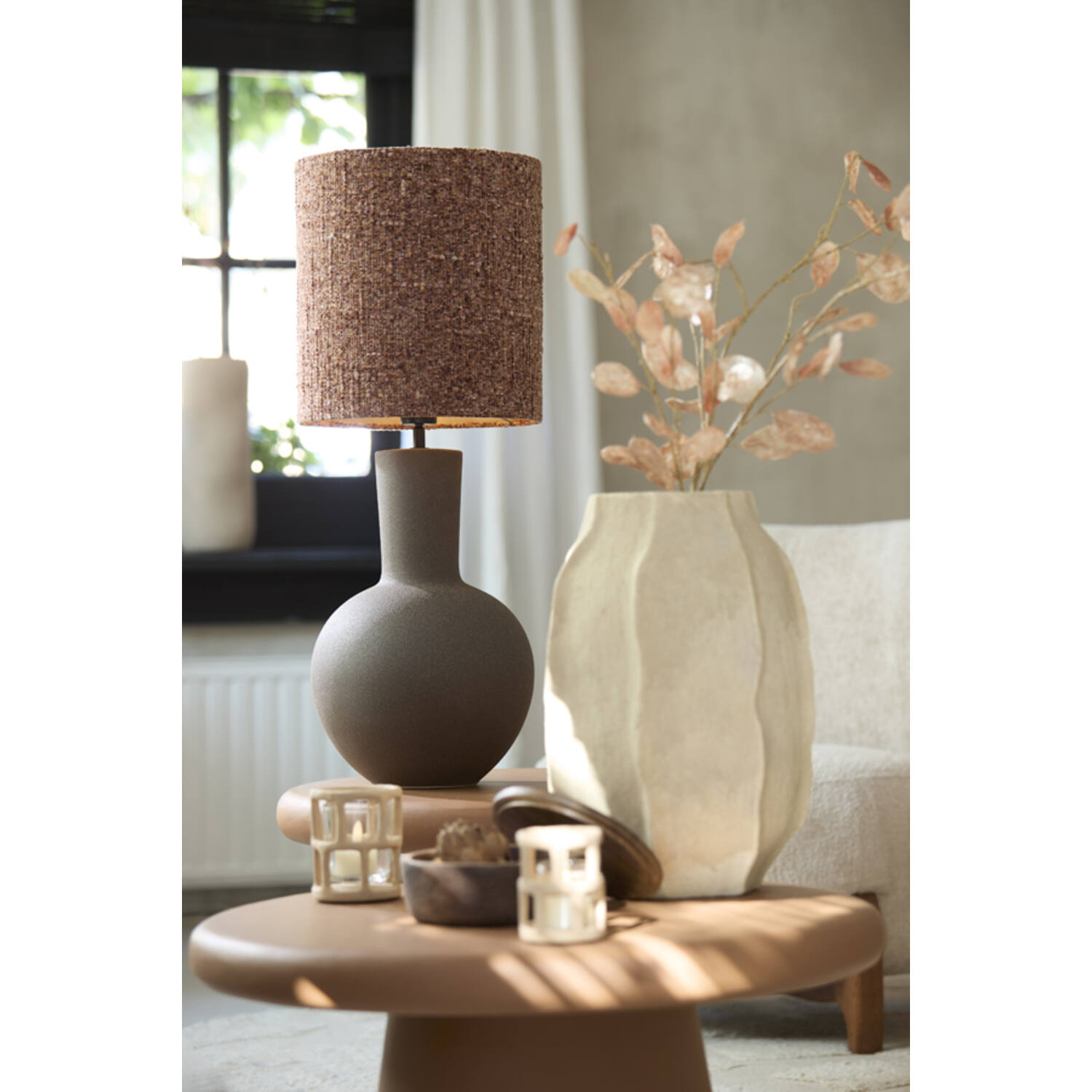 Lamp base Ø28,5x52 cm ULLOA ceramics matt dark brown