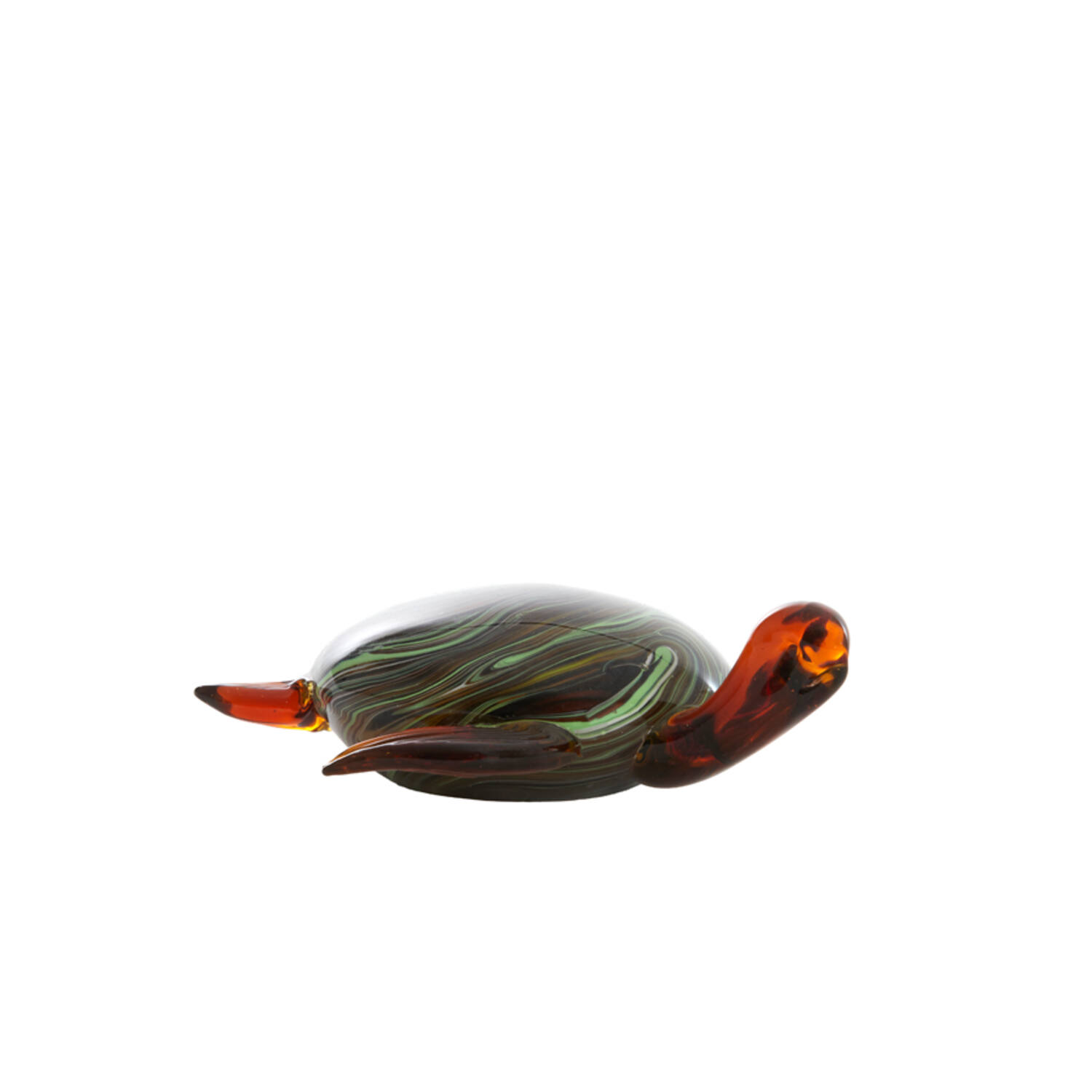 Ornament 19x16x7 cm TURTLE glass amber+green